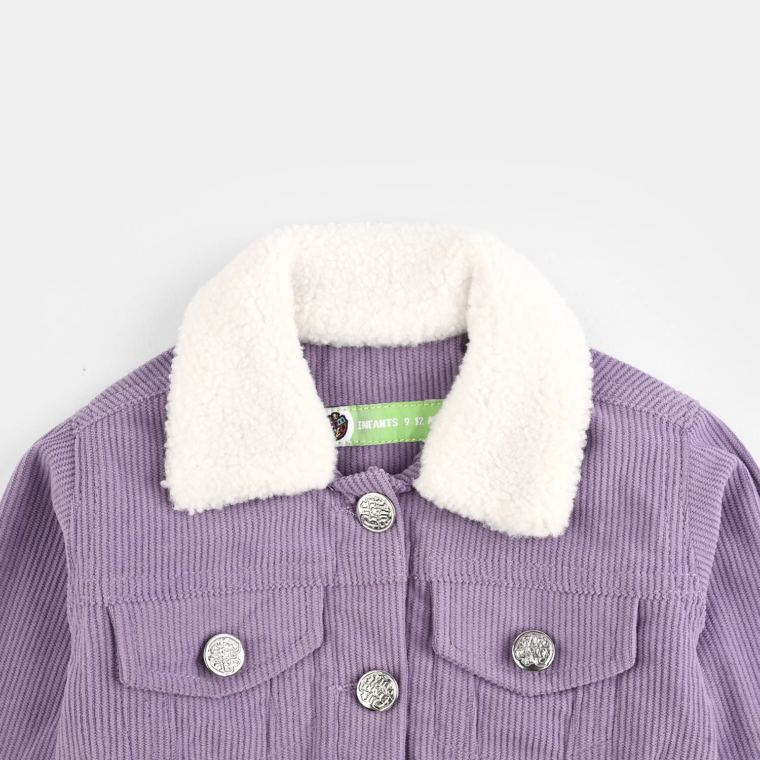 Infant Girls Corduroy Woven Jacket - Purple - Image 2