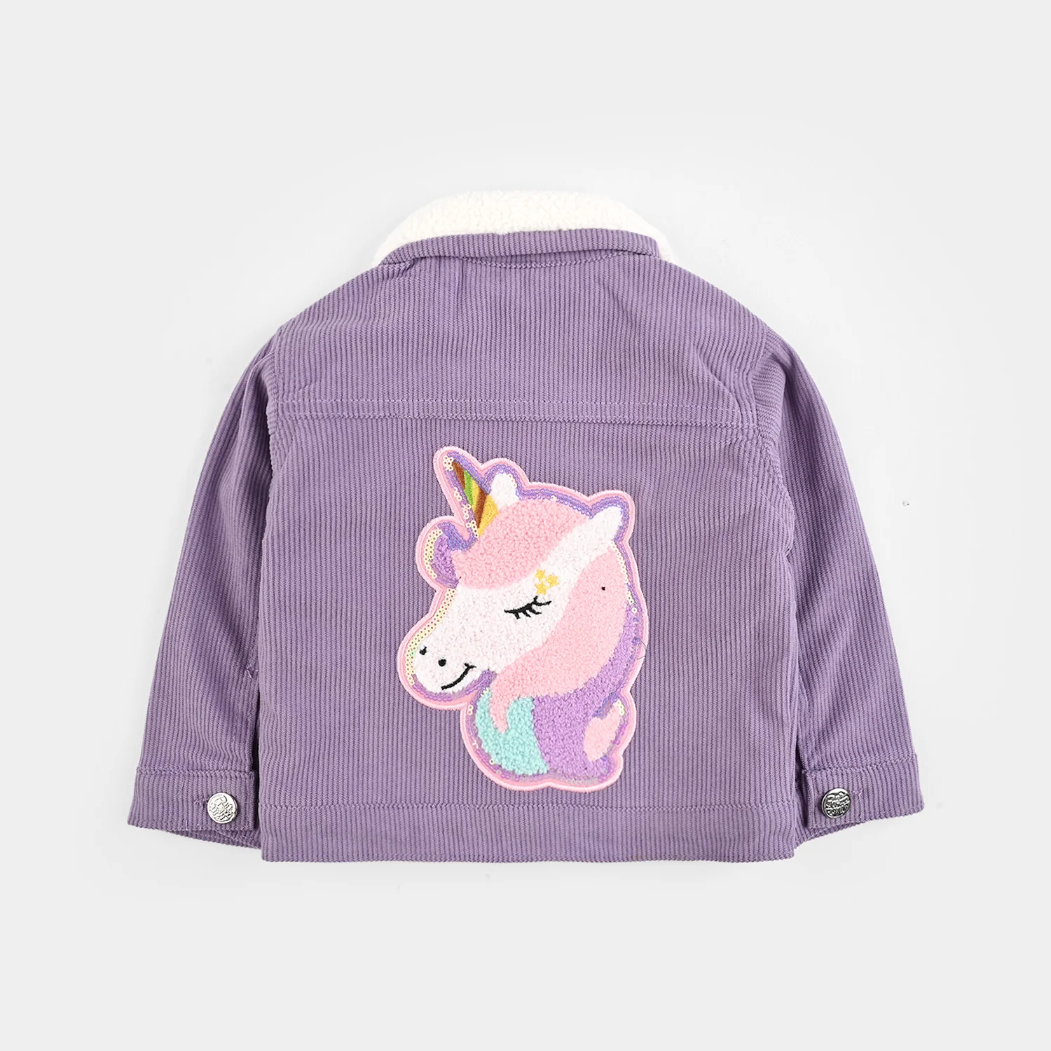 Infant Girls Corduroy Woven Jacket - Purple - Image 4