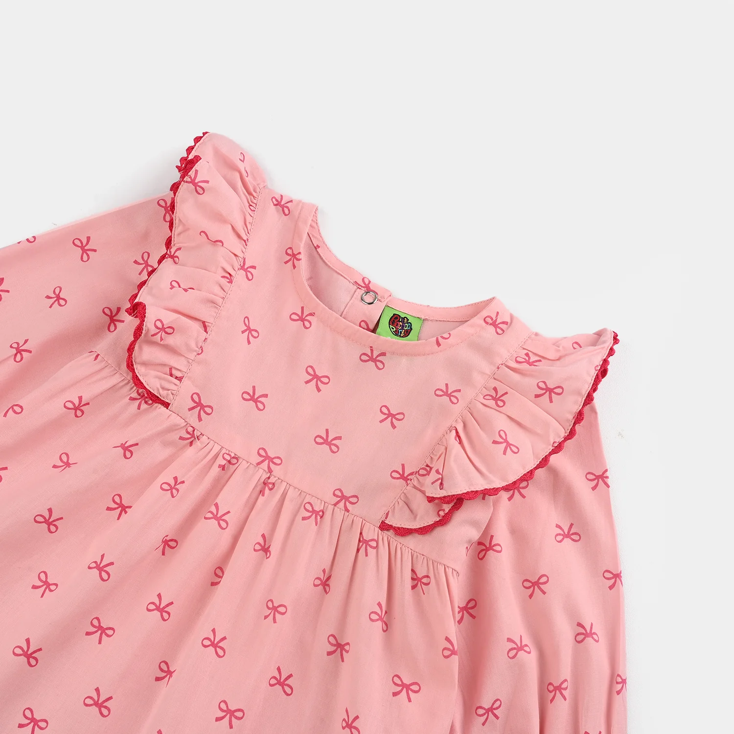 Infant Girls Cotton 2 Pc Suit-Knot IT-Light Pink - Image 3