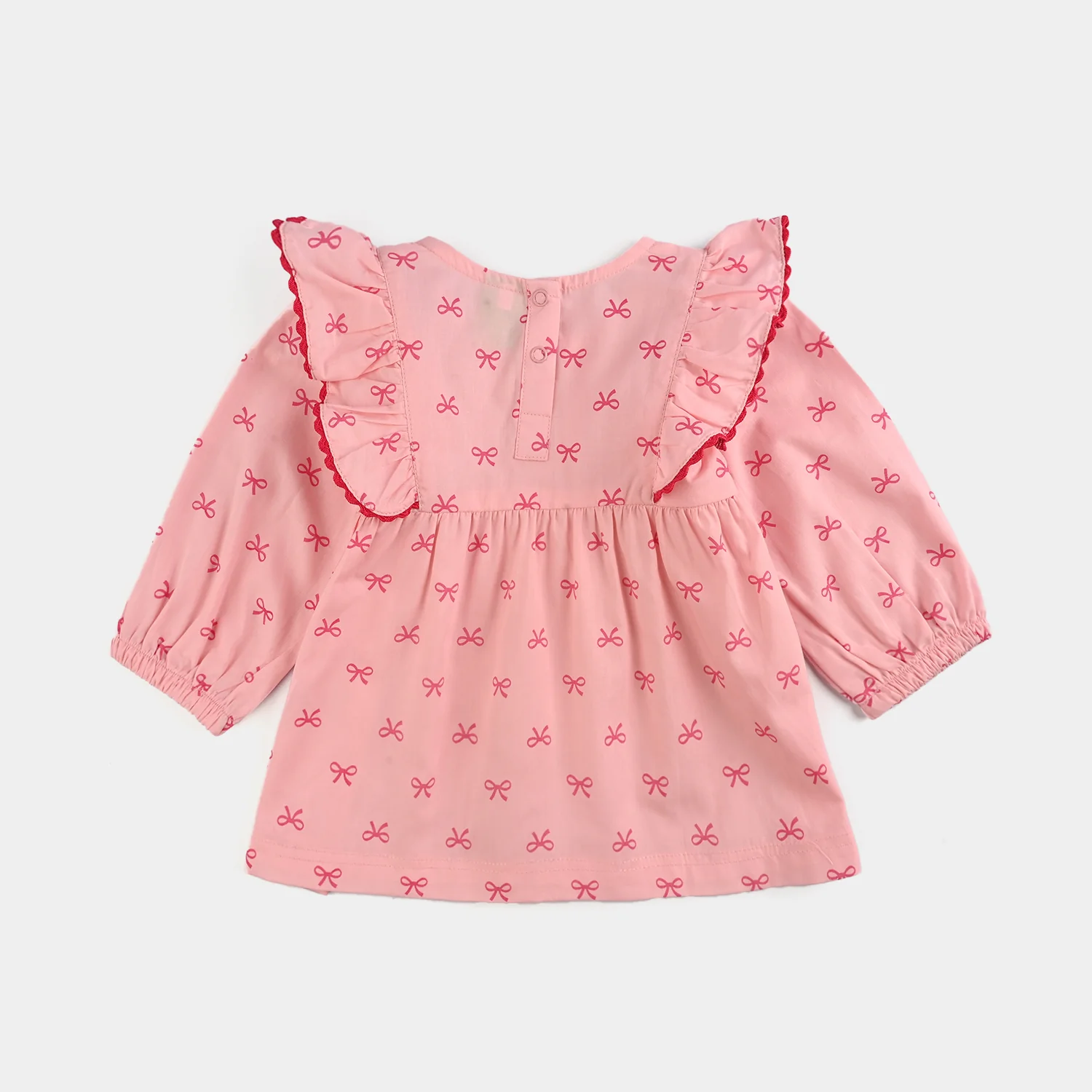Infant Girls Cotton 2 Pc Suit-Knot IT-Light Pink - Image 4
