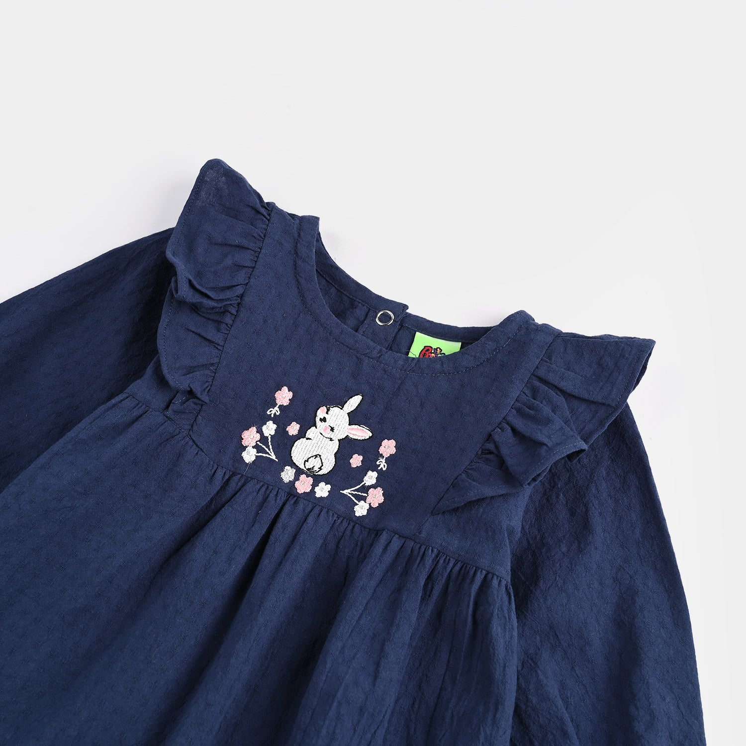 Infant Girls Cotton 2 Pc Suit - Navy - Image 3