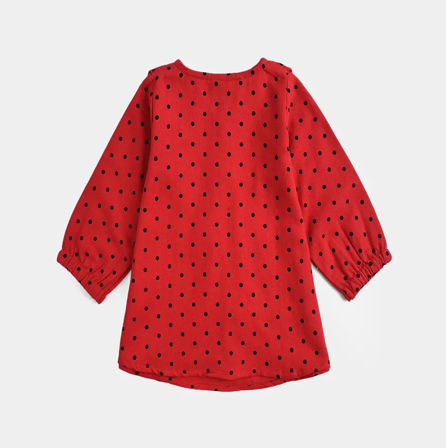 Infant Girls Cotton Casual Top Polka Dot - RED - Image 3