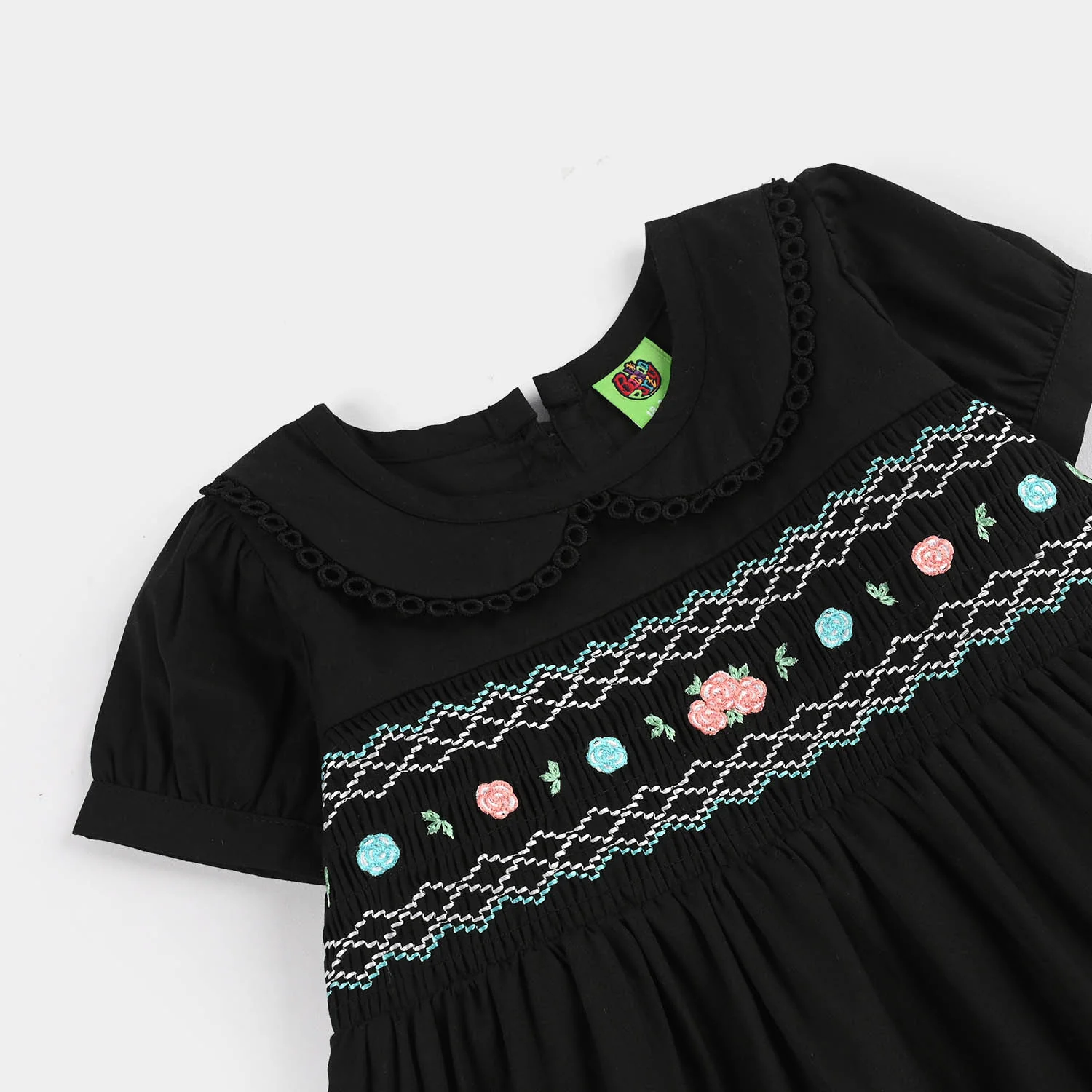 Infant Girls Cotton Frock (Banana) - Black - Image 2
