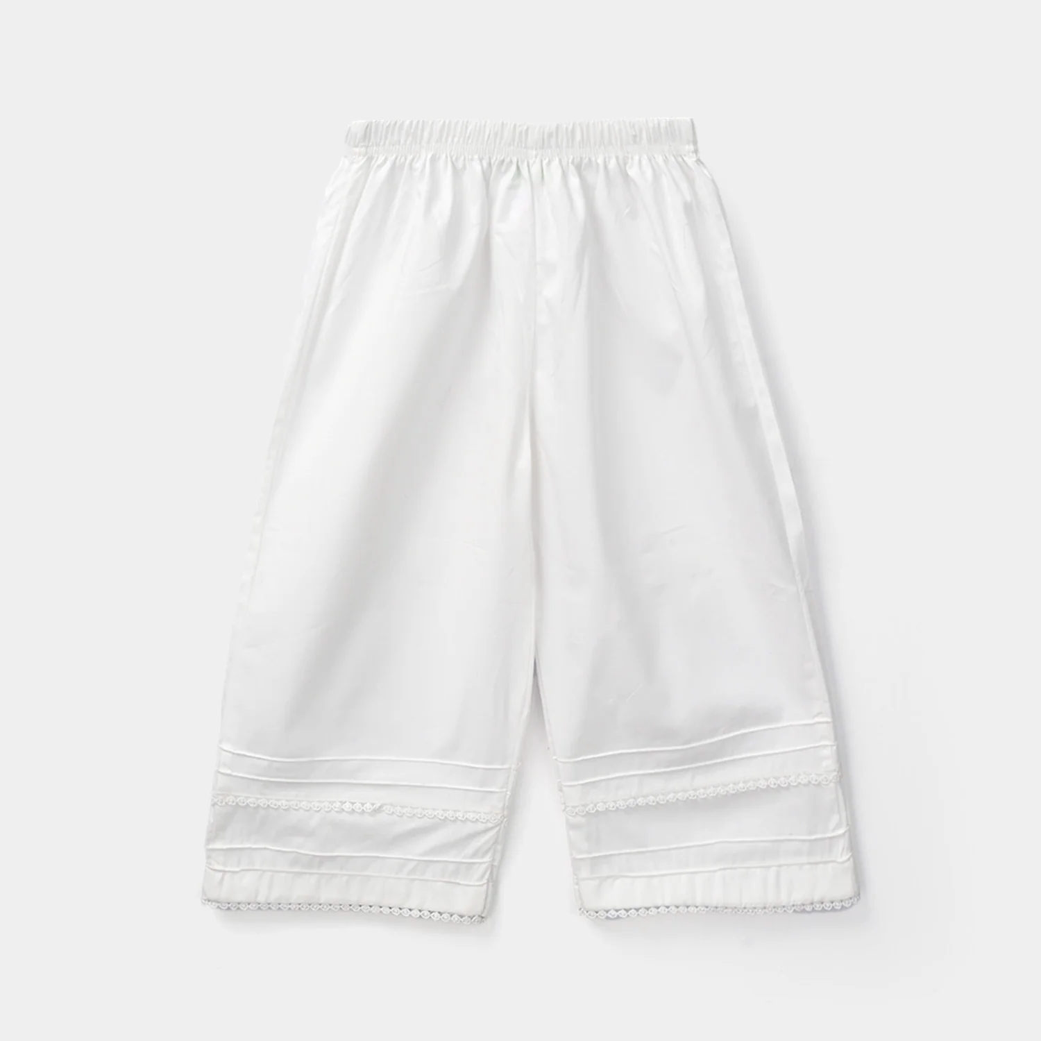 Infant Girls Cotton Culottes Laces - White - Image 4