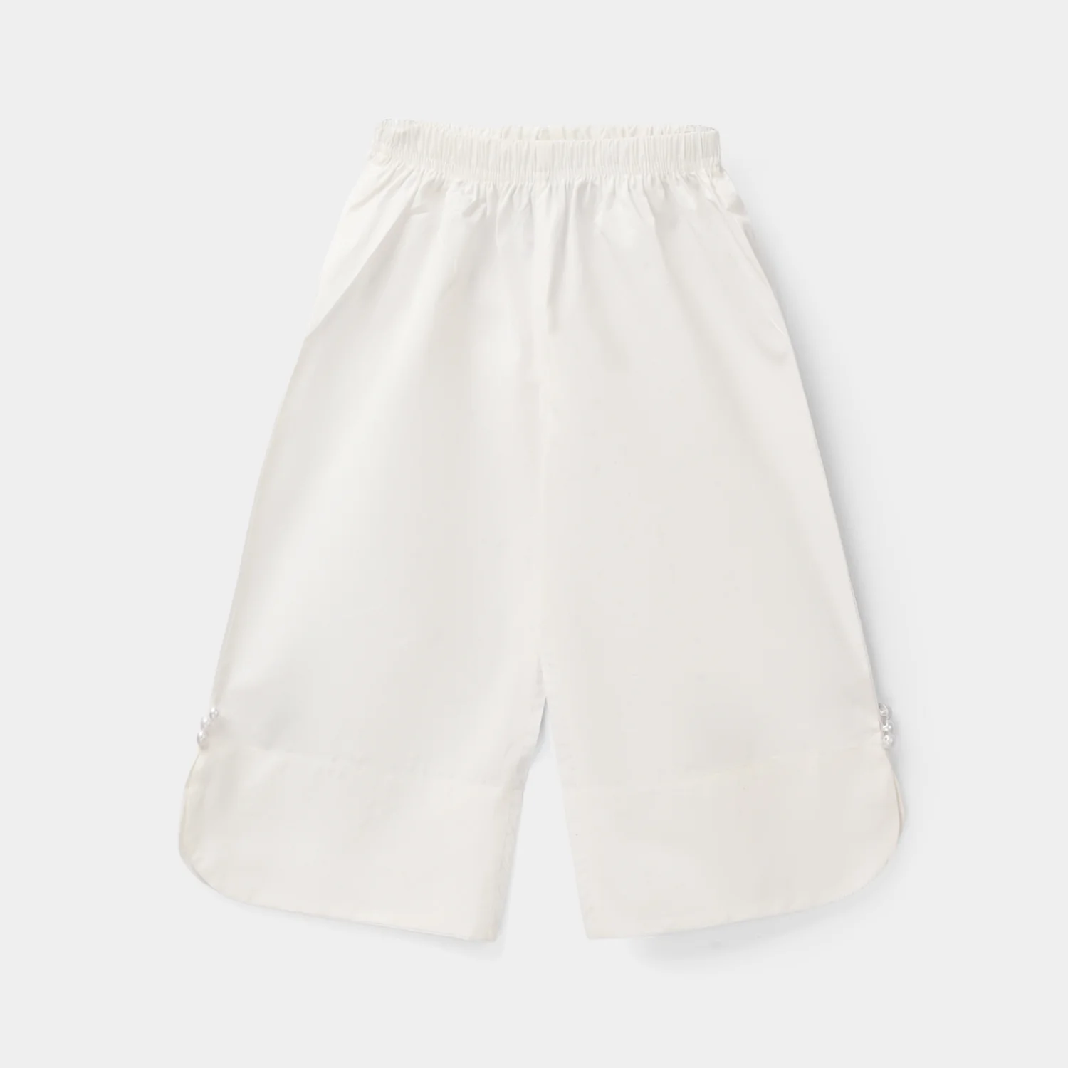Infant Girls Cotton Culottes Round (White)