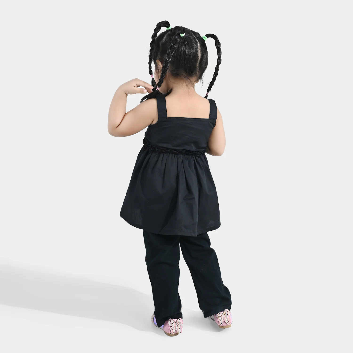 Infant Girls’ Cotton Embroidered Kurti – Black - Image 5