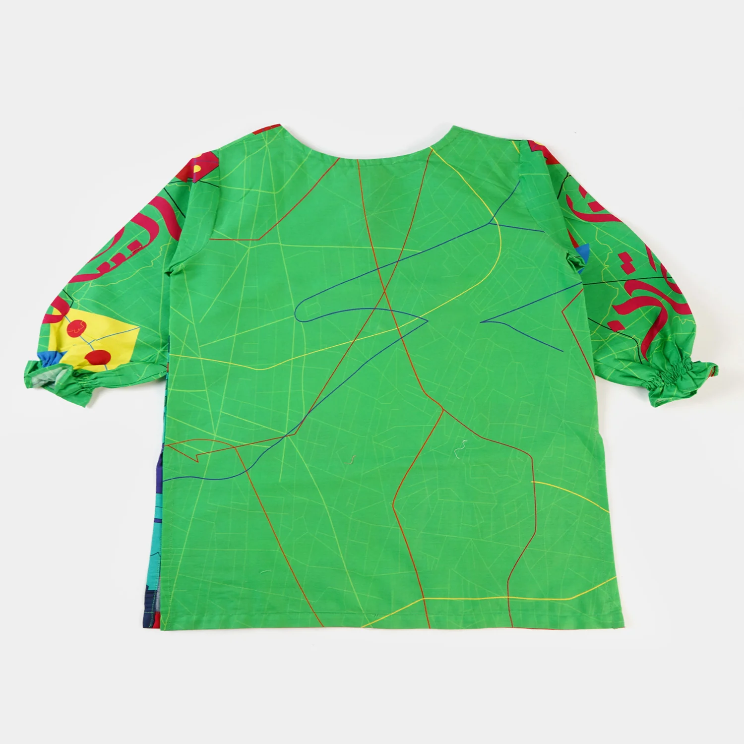 Infant Girls Cotton Independence Kurti Funky Monuments - Green - Image 3