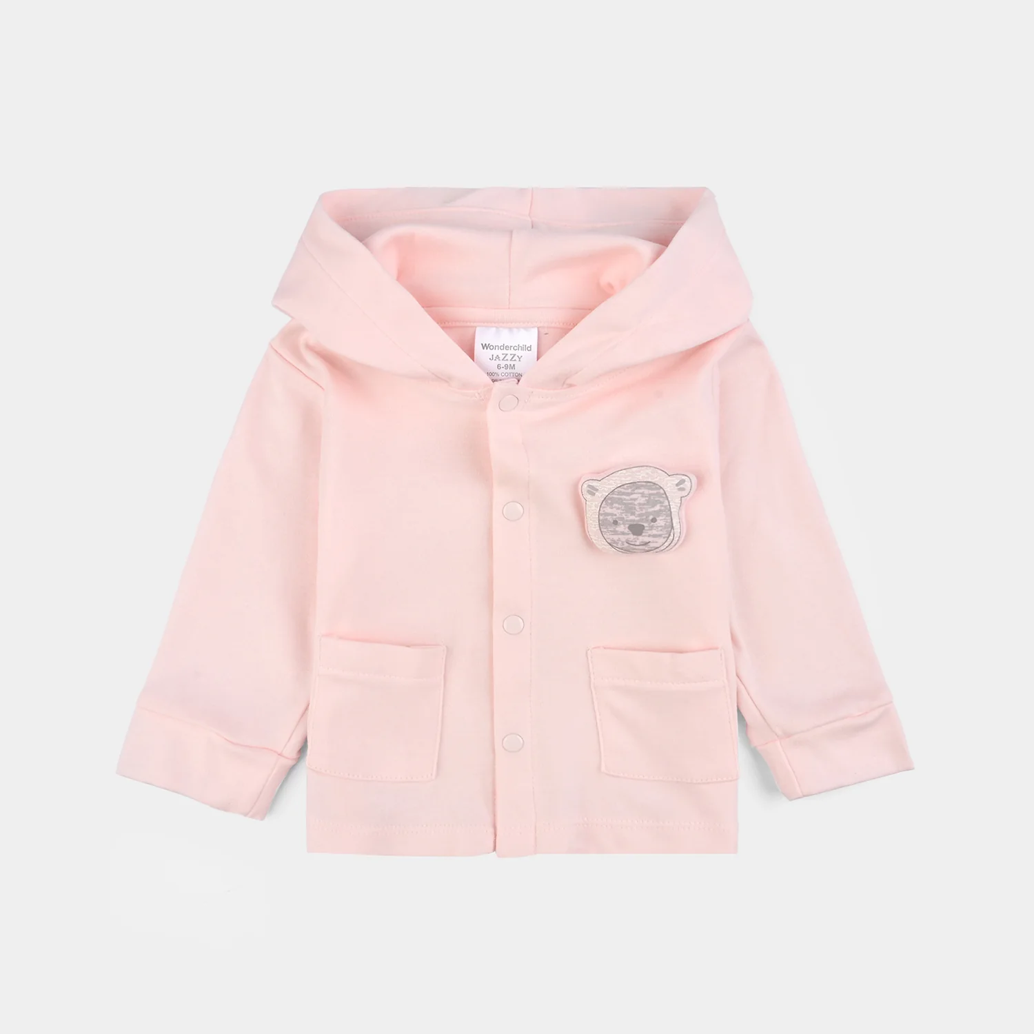 Infant Girls Cotton Interlock 3 PC Set-Pink/Grey/White - Image 2