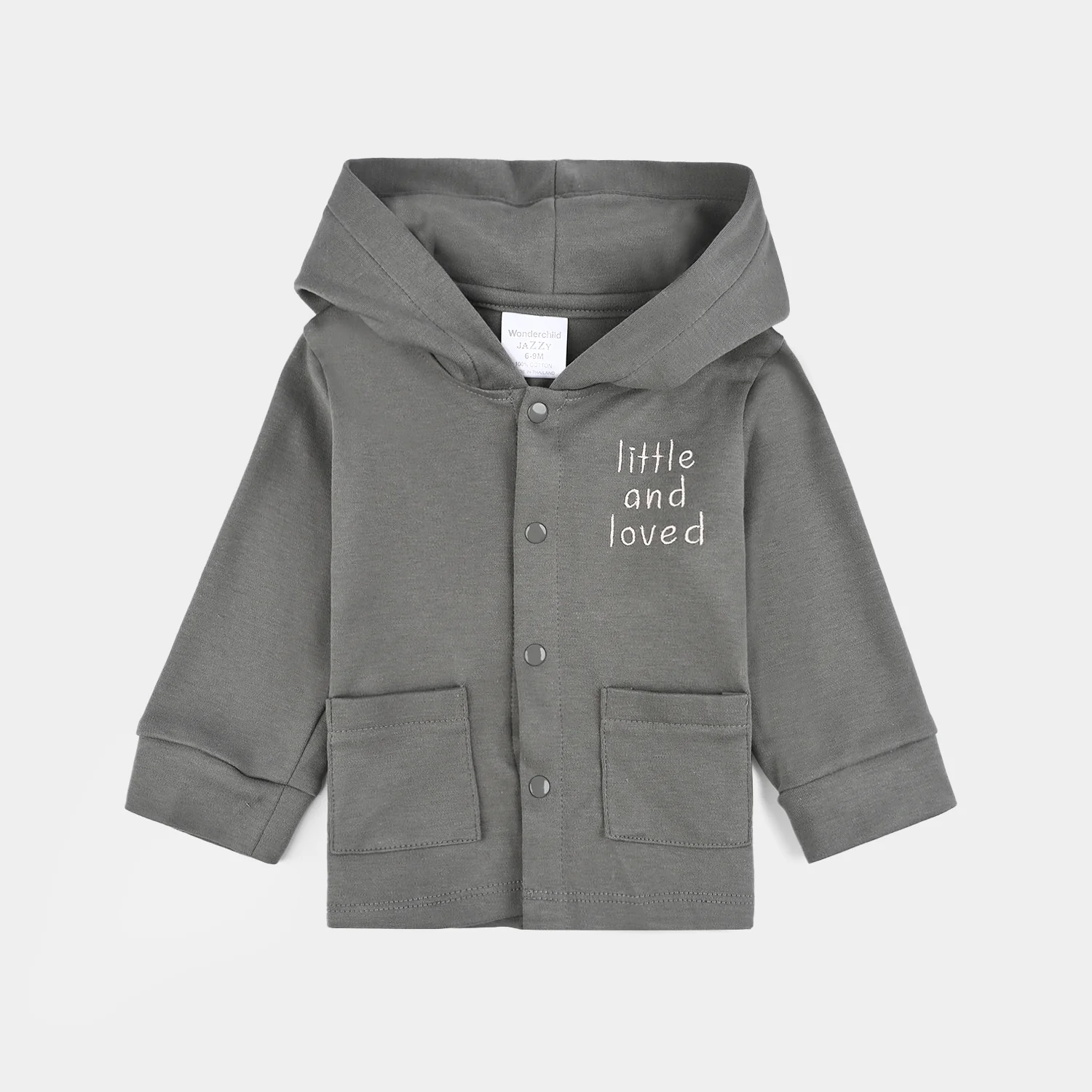 Infant Girls Cotton Interlock 3 PC Set-Grey/White/Pink - Image 2