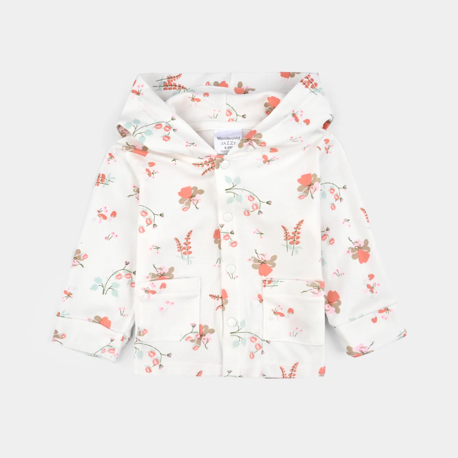 Infant Girls Cotton Interlock 3 PC Set-White/Green - Image 2