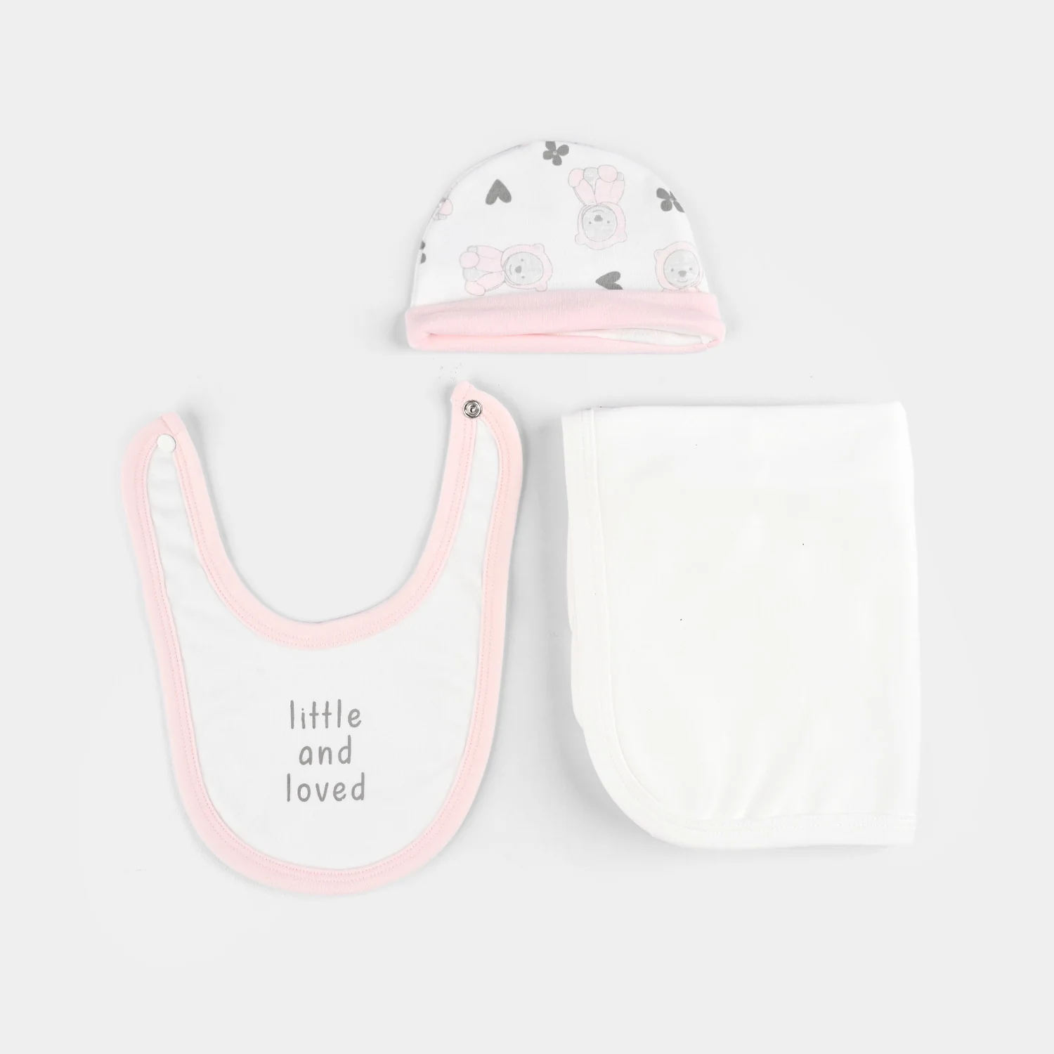 Infant Girls Cotton Interlock 5 PC Set - Pink/White - Image 2