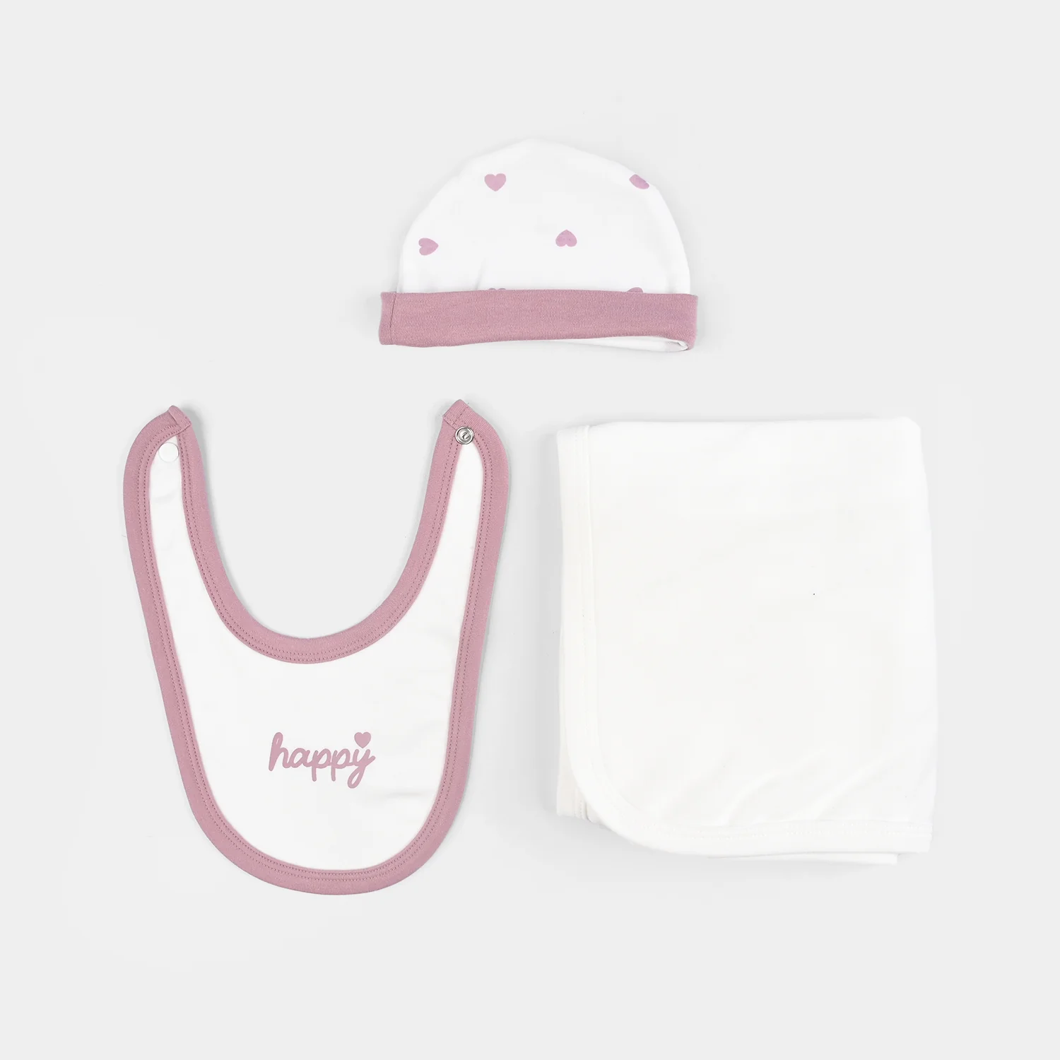 Infant Girls Cotton Interlock 5 PC Set-Pink/White - Image 2