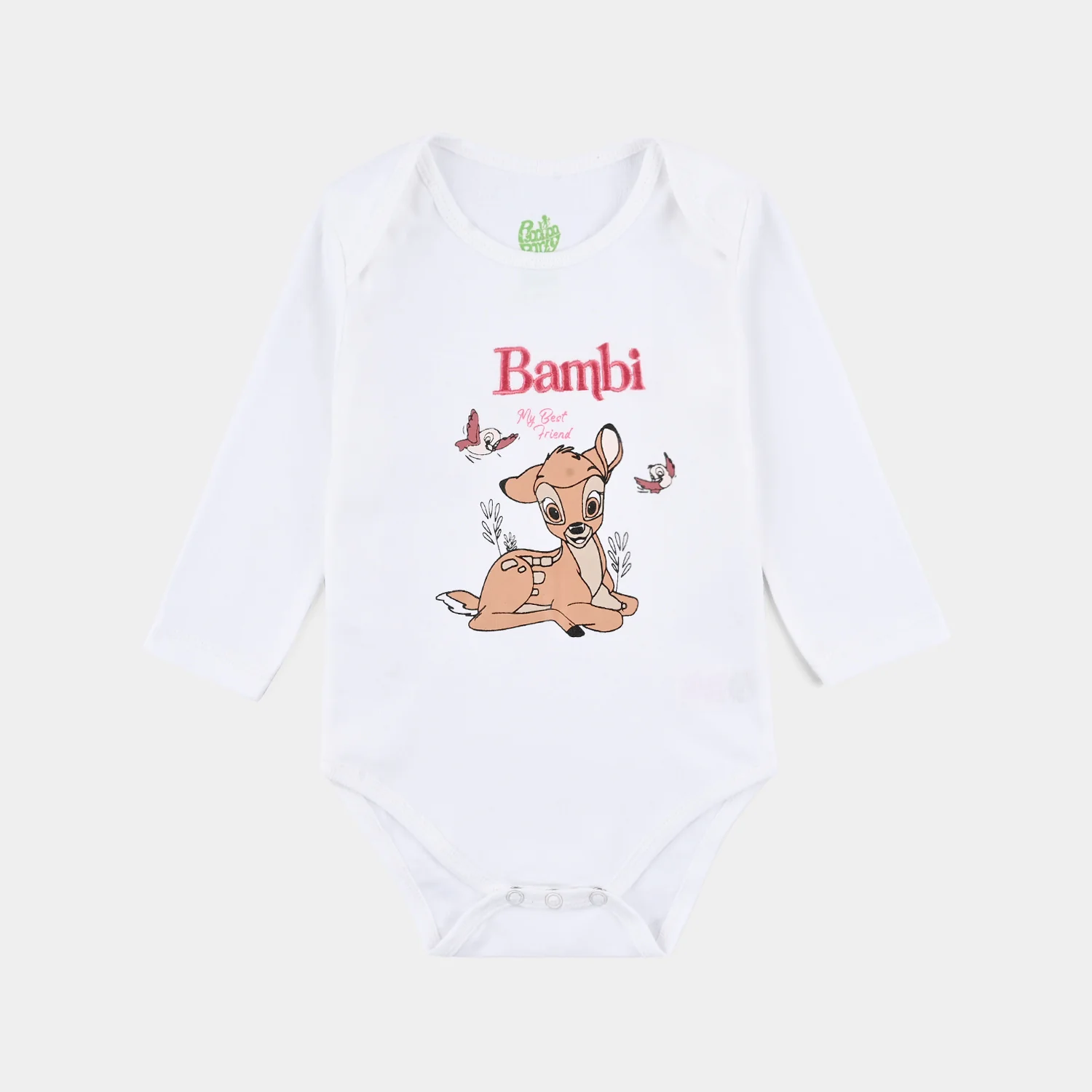 Infant Girls Cotton Interlock Bambi 3 Piece Suit - Pink/White - Image 2