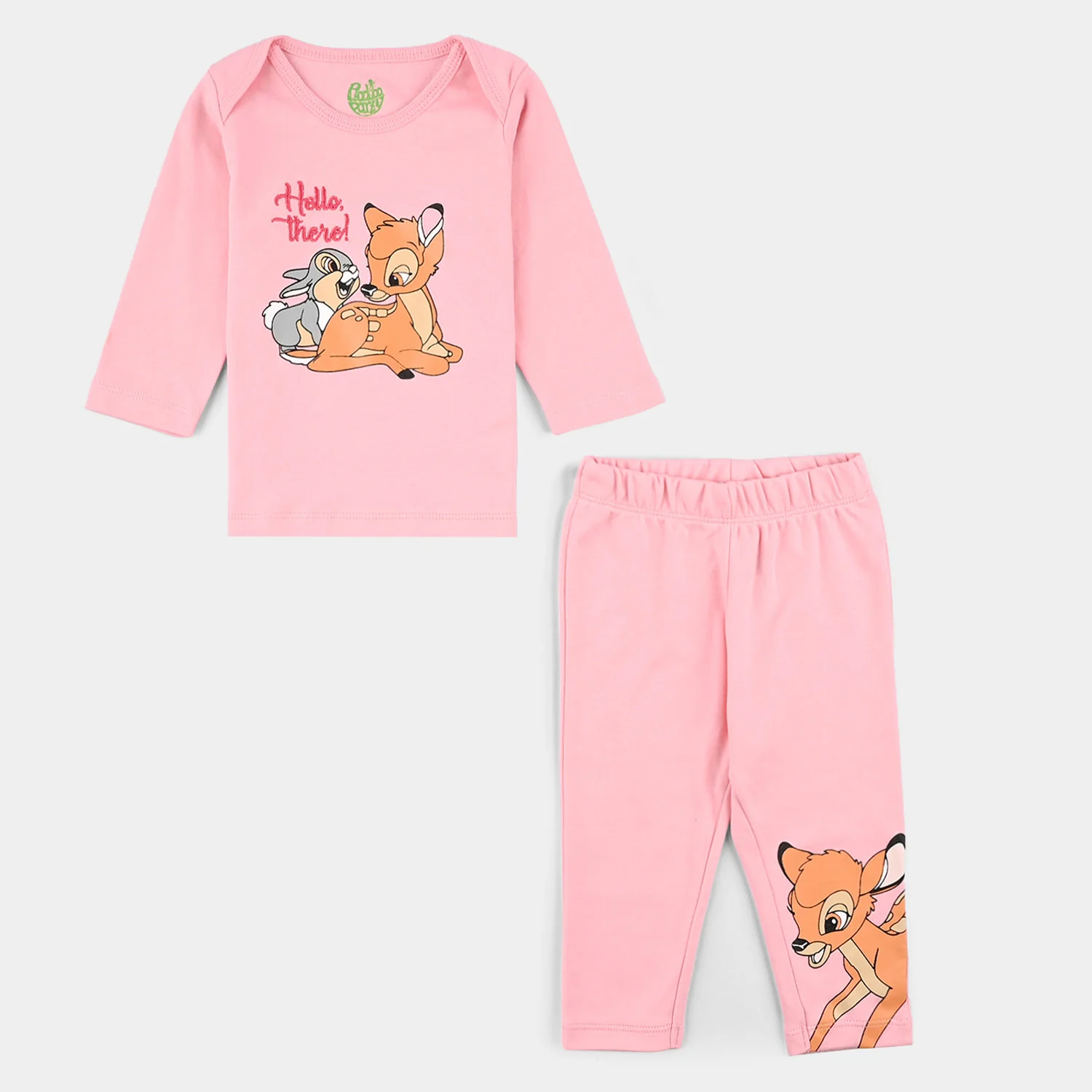 Infant Girls Cotton Interlock Bambi 4 Piece Set - Pink - Image 2