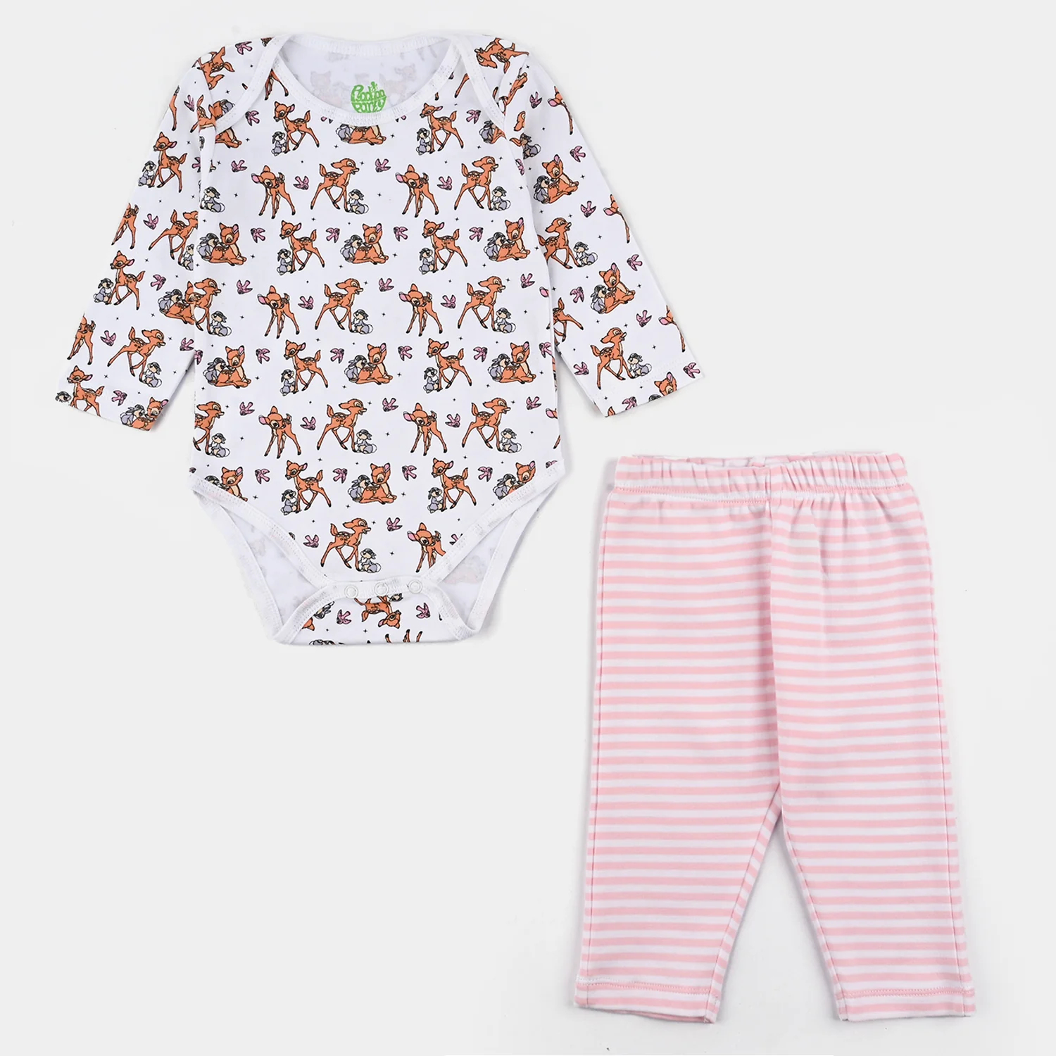 Infant Girls Cotton Interlock Bambi 6 Piece Set - White - Image 2
