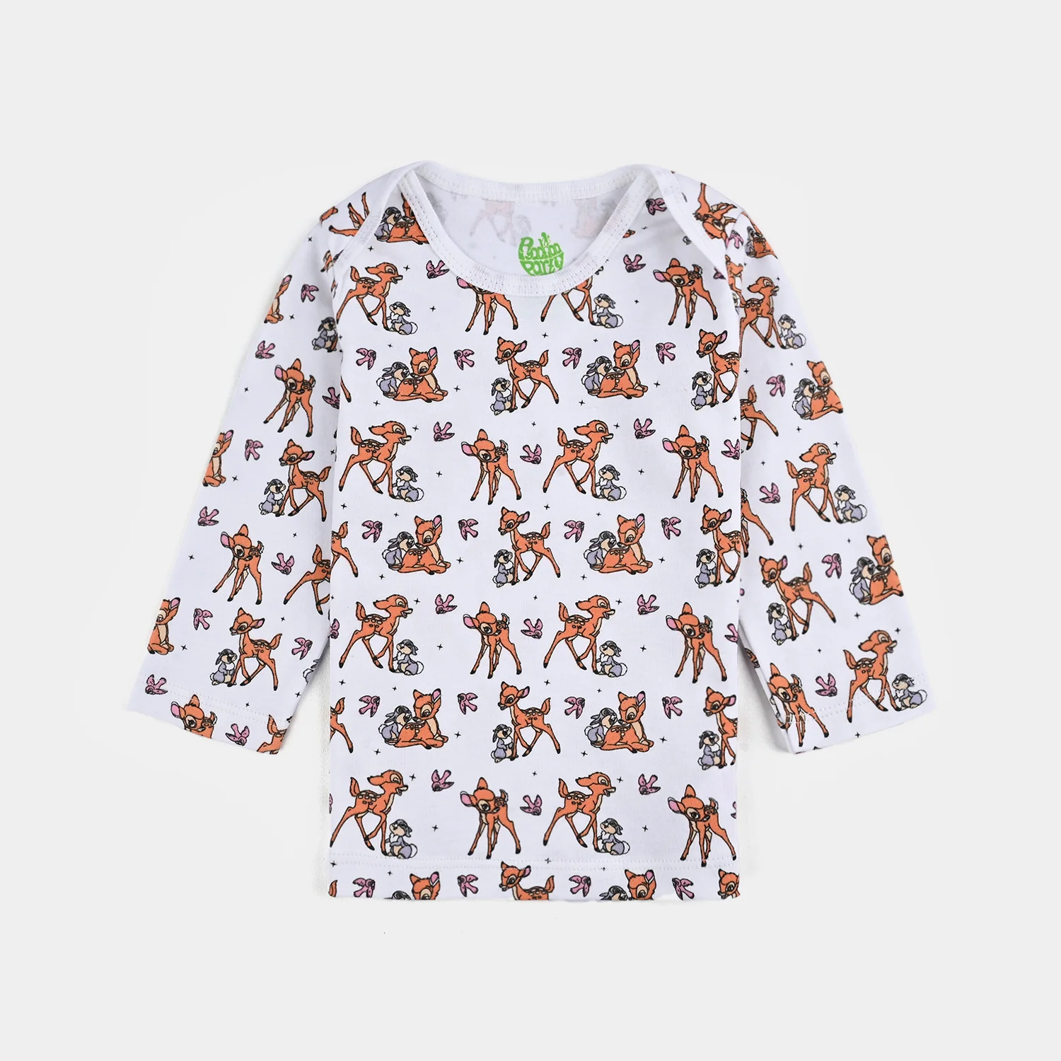 Infant Girls Cotton Interlock Bambi T-Shirt Pack OF 3 - Pink/White - Image 2