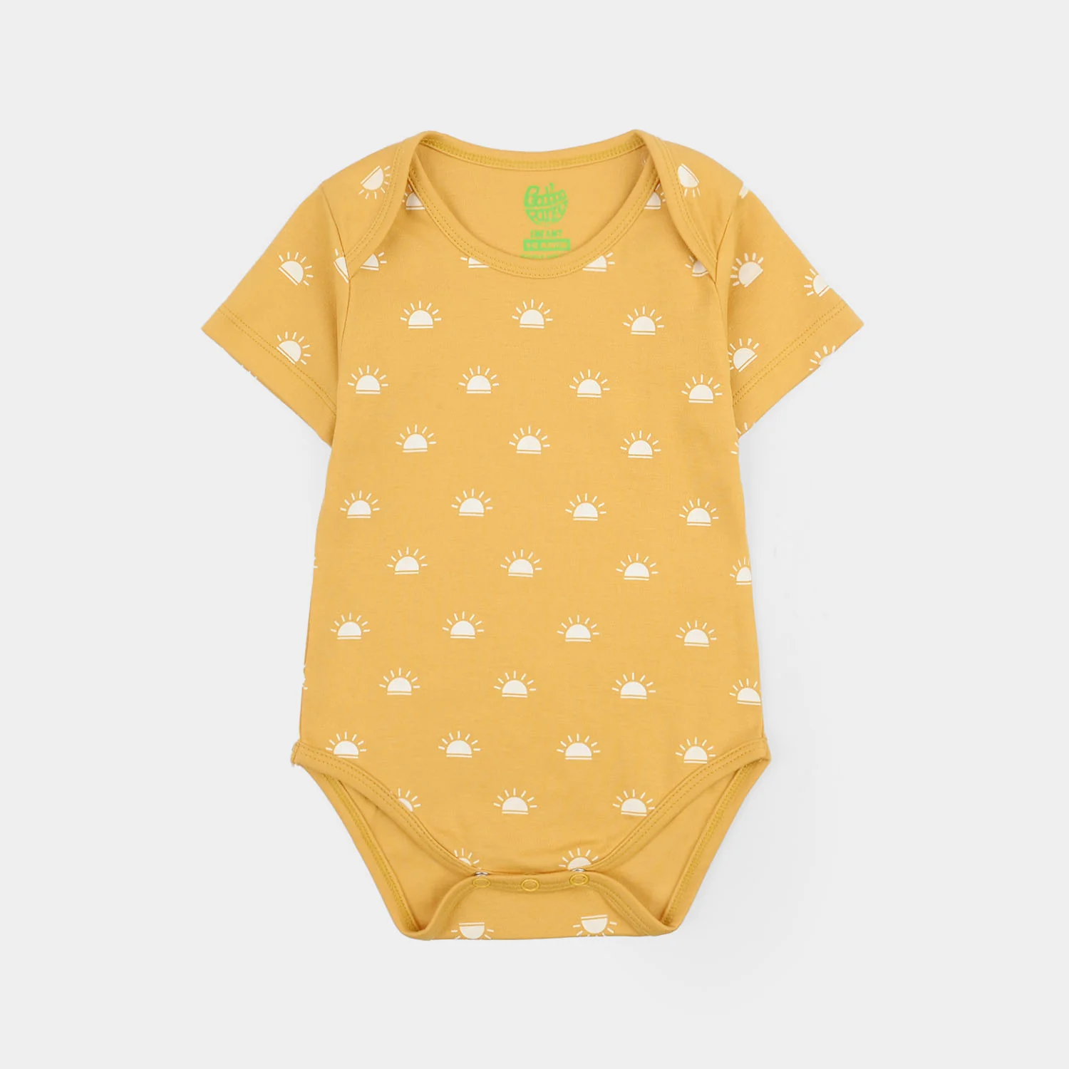 Infant Girls Cotton Interlock Basic Romper (Sun Rise) - Yellow