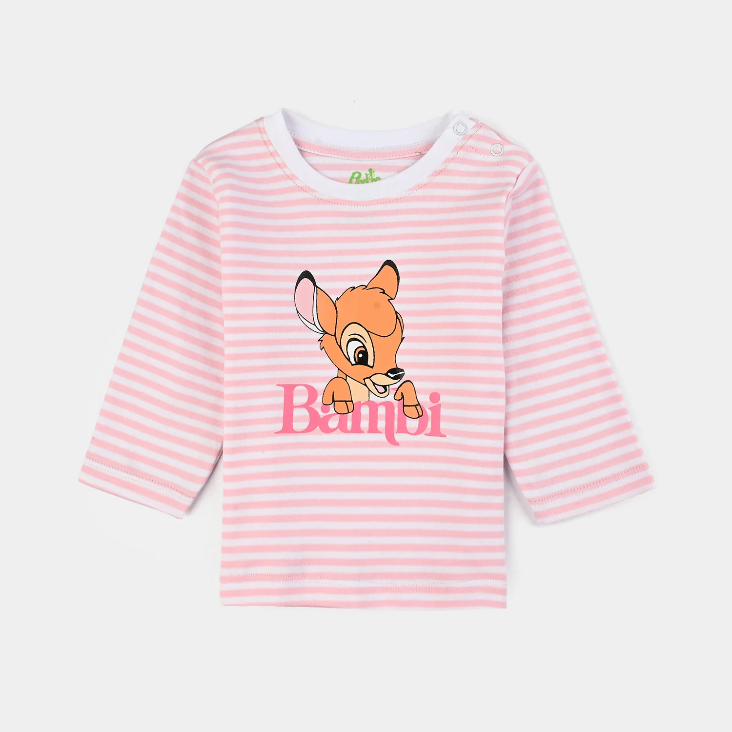 Infant Girls Cotton Interlock Dangri + Tee - White/Pink - Image 2