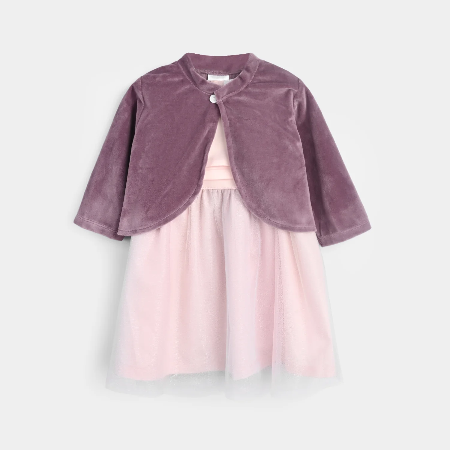 Infant Girls Fancy Frock Suit-Purple - Image 4