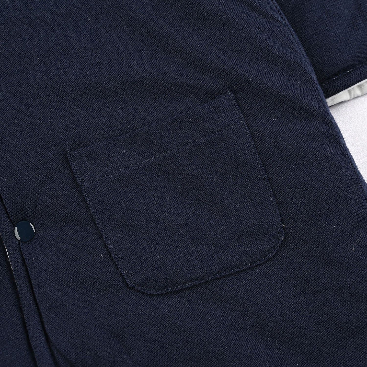 Infant Girls Cotton Interlock Romper - Navy - Image 3