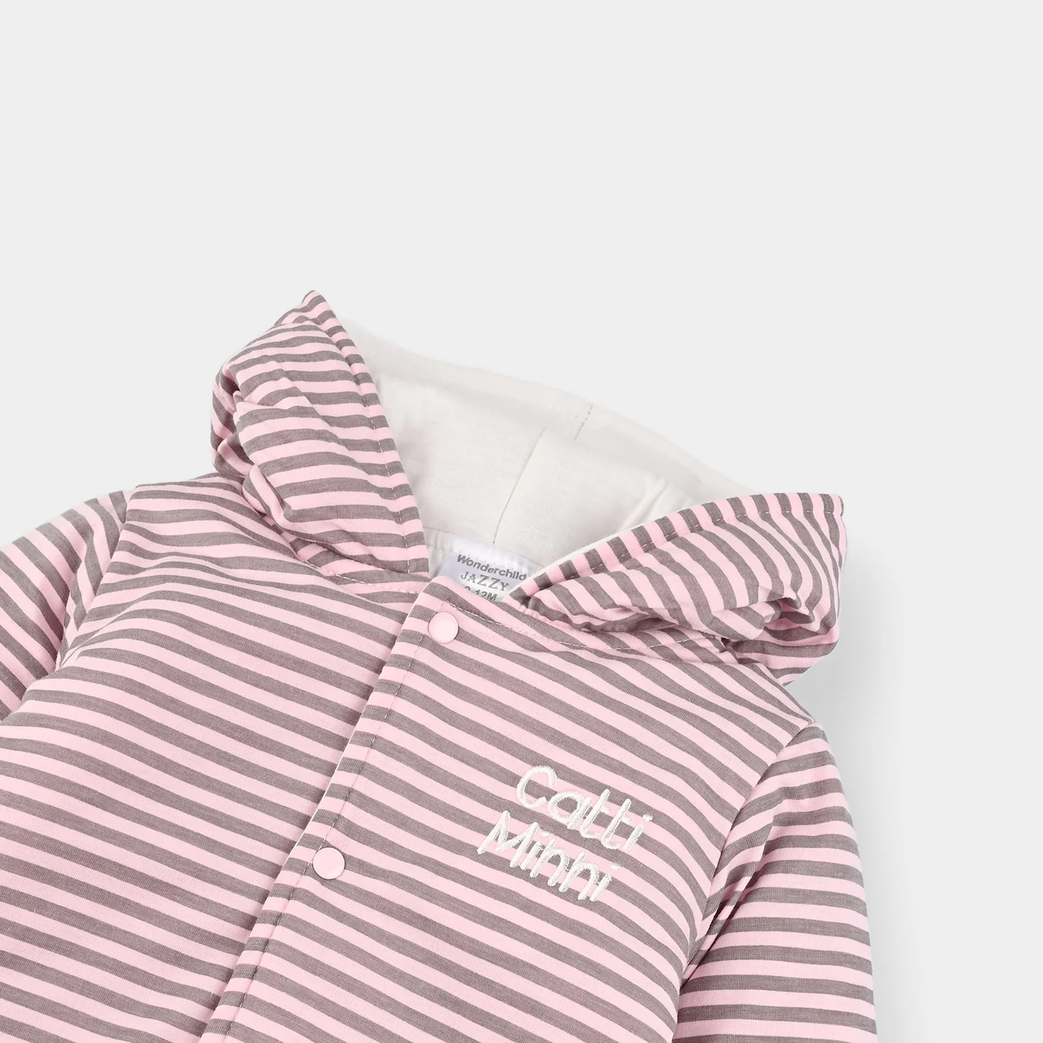 Infant Girls Cotton Interlock Romper - Pink - Image 2