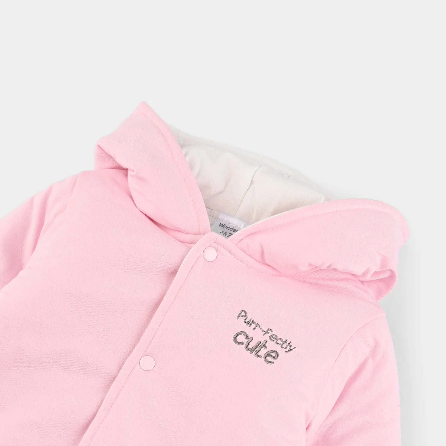 Infant Girls Cotton Interlock Romper - Light Pink - Image 2