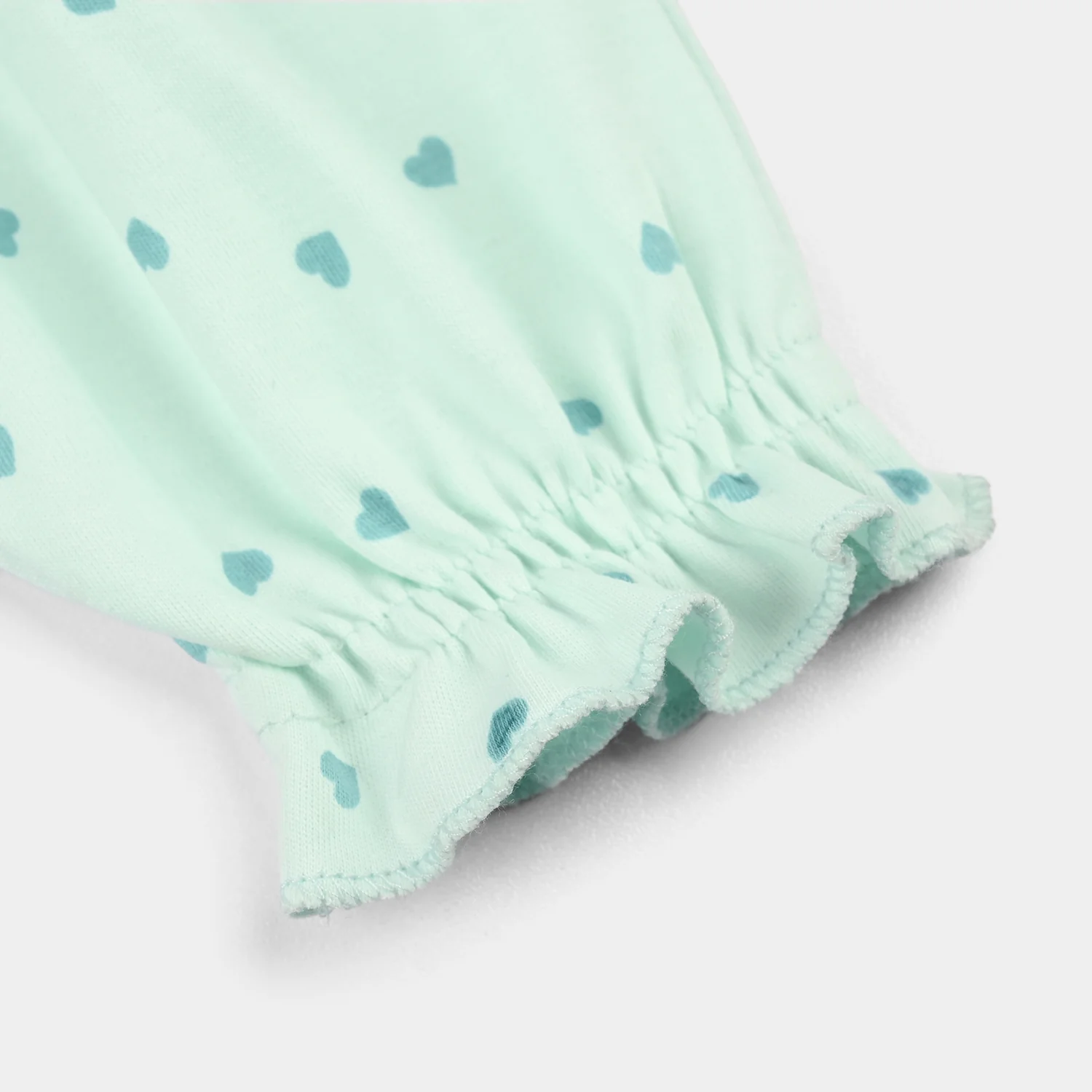 Infant Girls Cotton Interlock Romper- Blue - Image 3