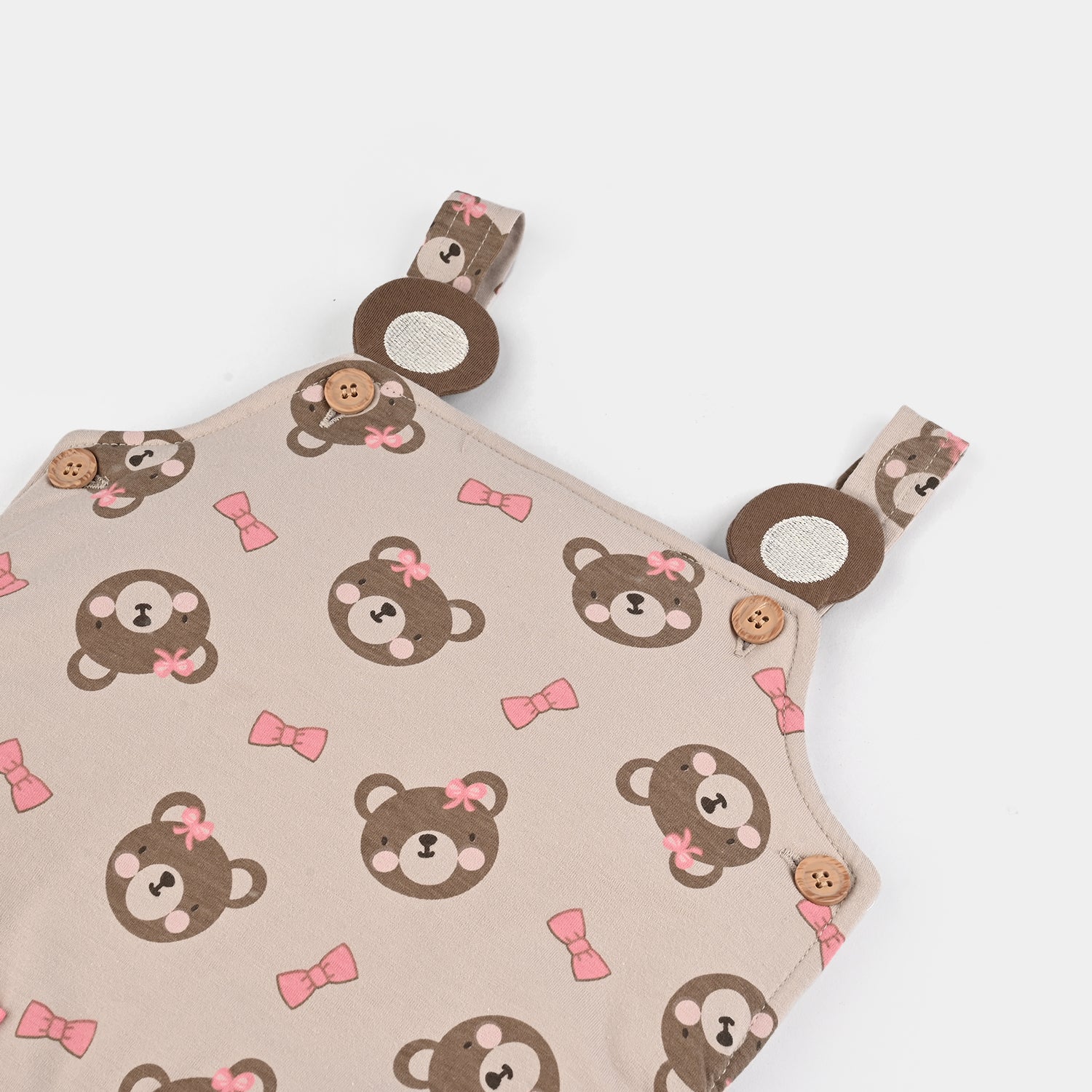 Infant Girls Cotton Interlock Suit-Pink/Beige - Image 4