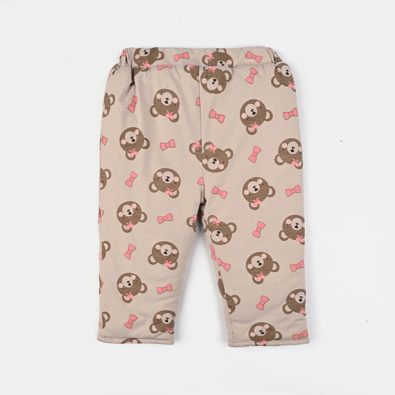 Infant Girls Cotton Interlock Suit-Beige/Pink - Image 4
