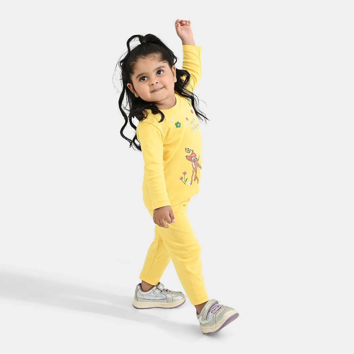 Infant Girls Cotton Interlock Suit BAMBI AND THUMPER-Yellow - Image 2