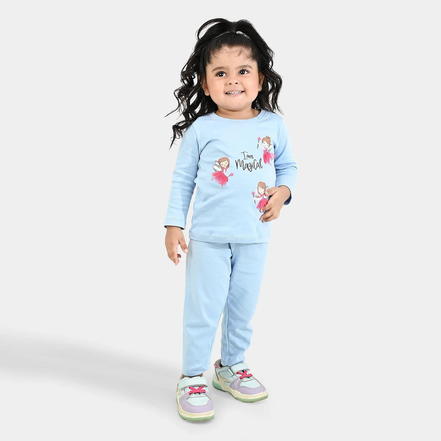 Infant Girls Cotton Interlock Suit LITTLE FAIRY-Powder Blue