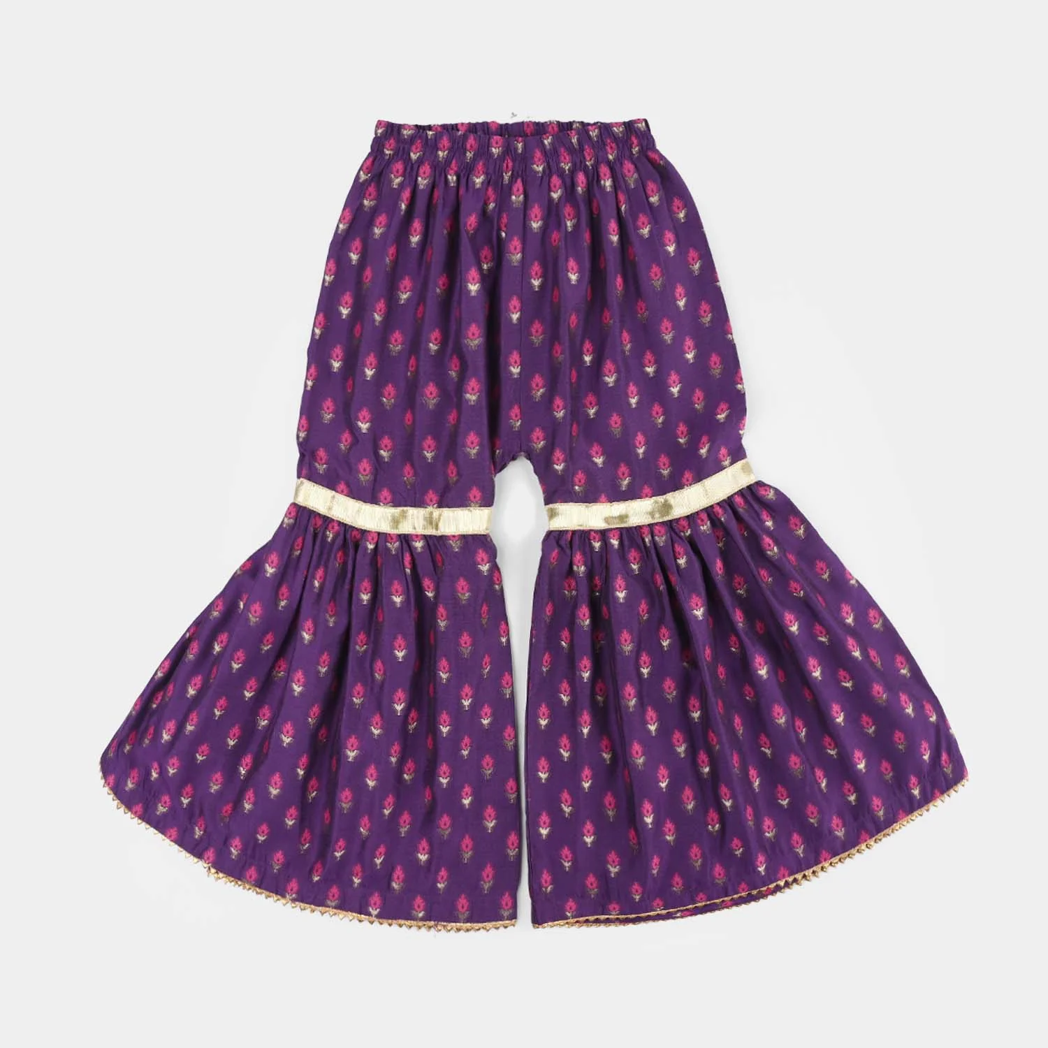 Infant Girls Cotton Jacquard Embroidered 2-Piece Set (Munni) - Purple - Image 10
