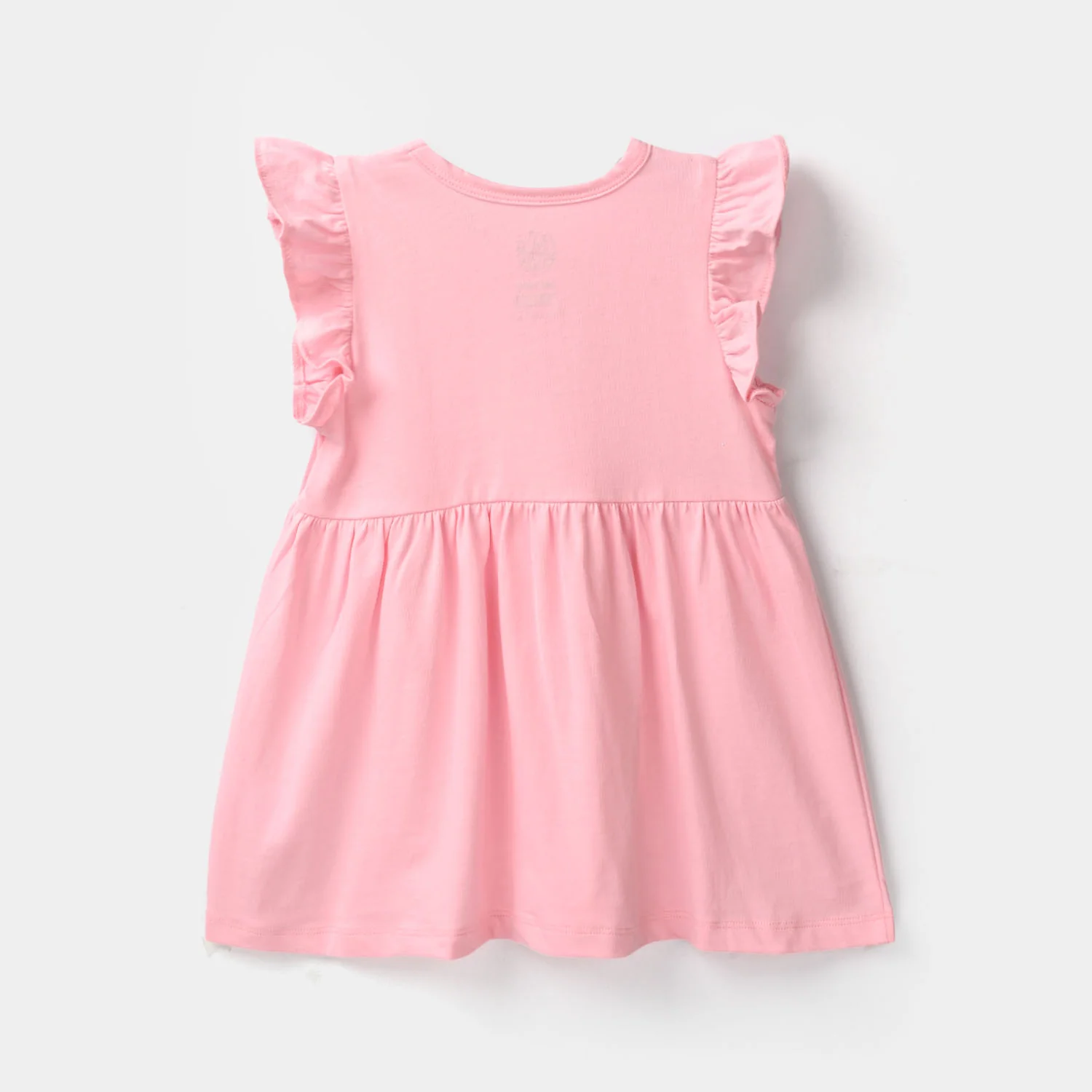 Infant Girls Cotton Jersey Knitted Frock - Pink - Image 6
