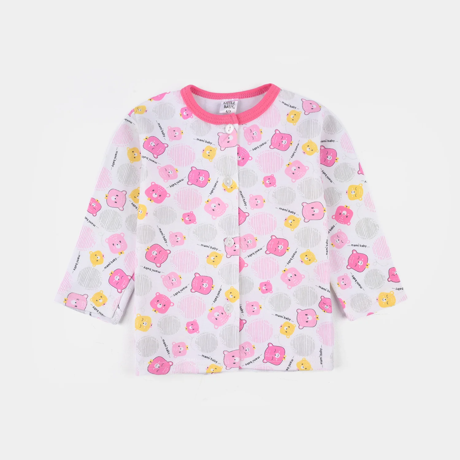 Infant Girls Cotton Jersey Night Suit - Pink - Image 2