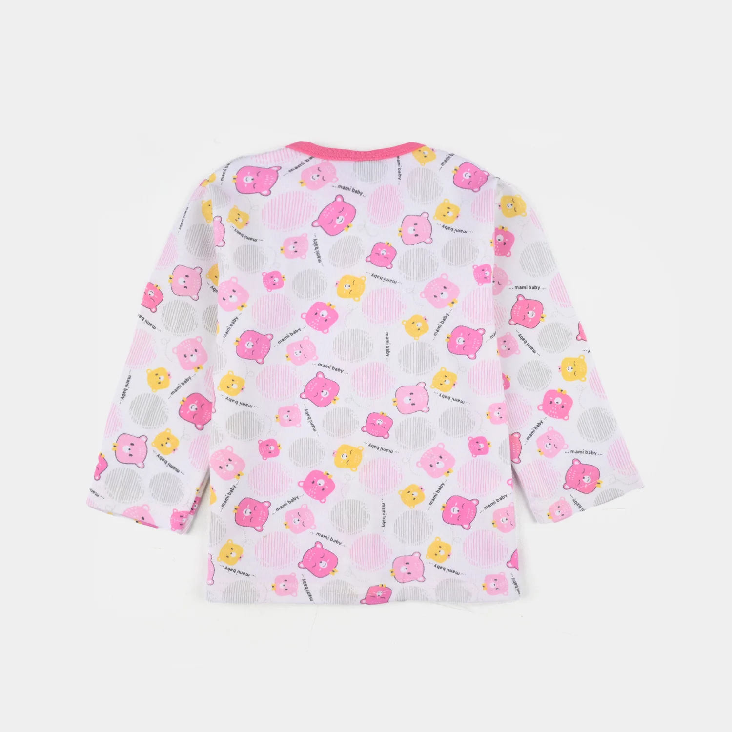 Infant Girls Cotton Jersey Night Suit - Pink - Image 3