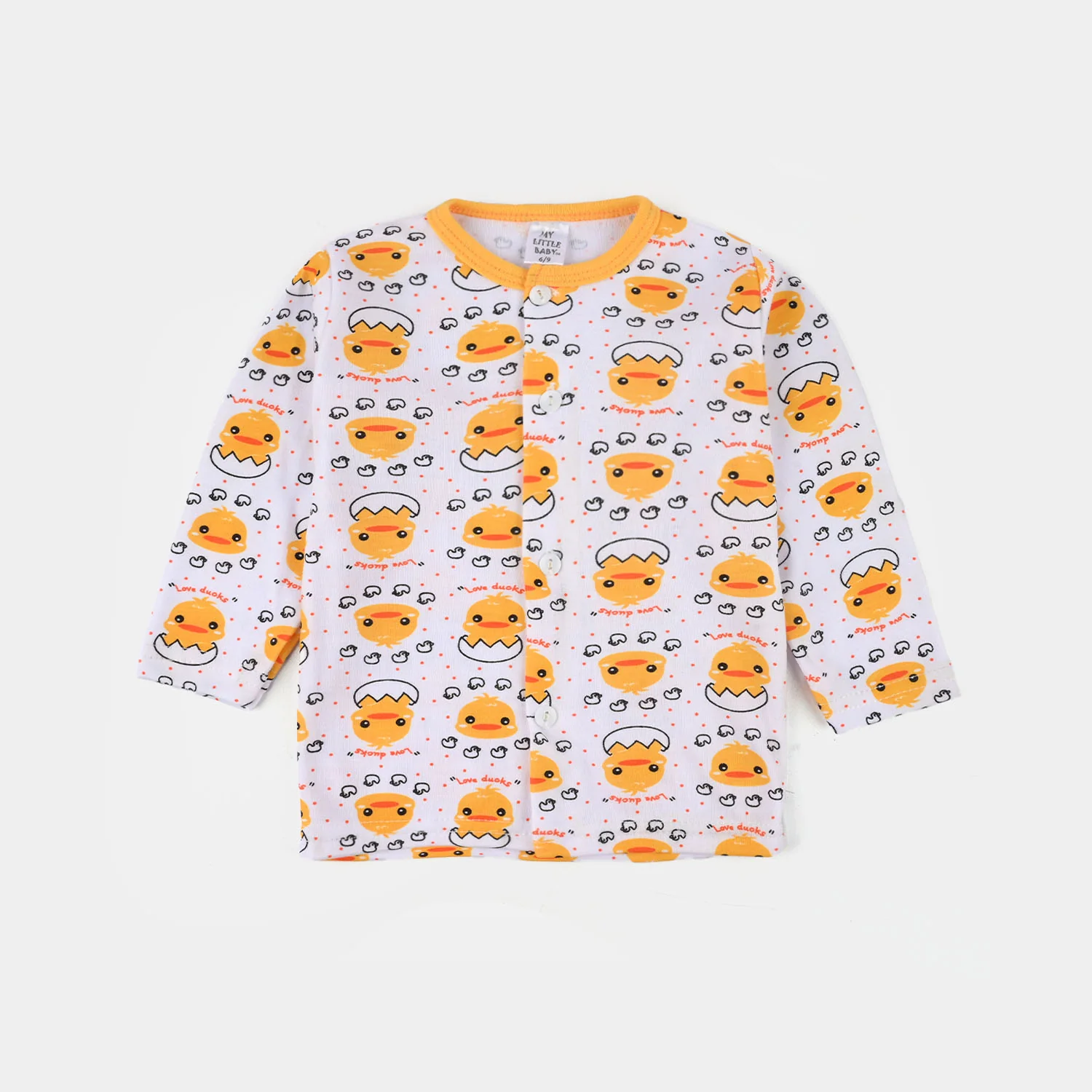 Infant Girls Cotton Jersey Night Suit - Yellow/White - Image 2