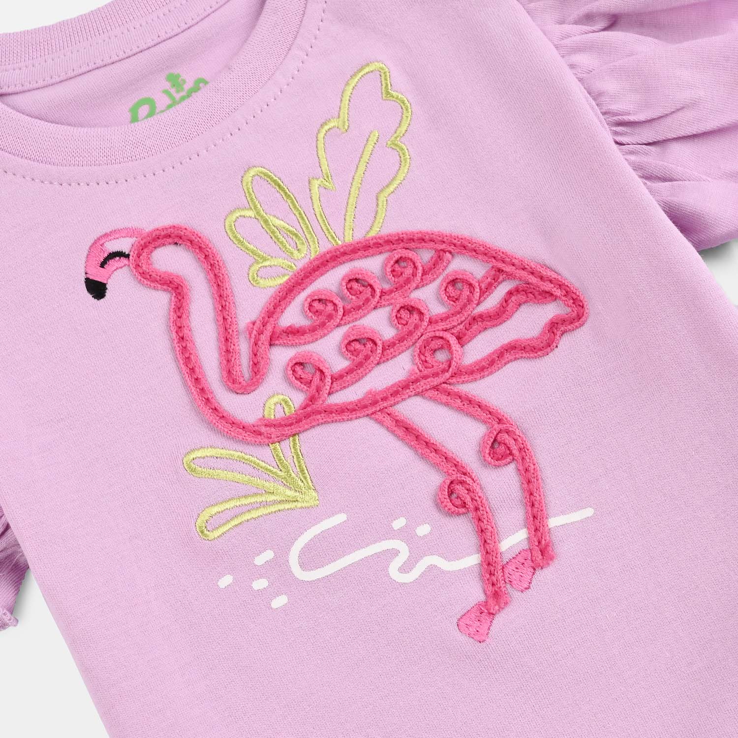 Infant Girls Cotton Jersey T-Shirt Flamingo - Image 2