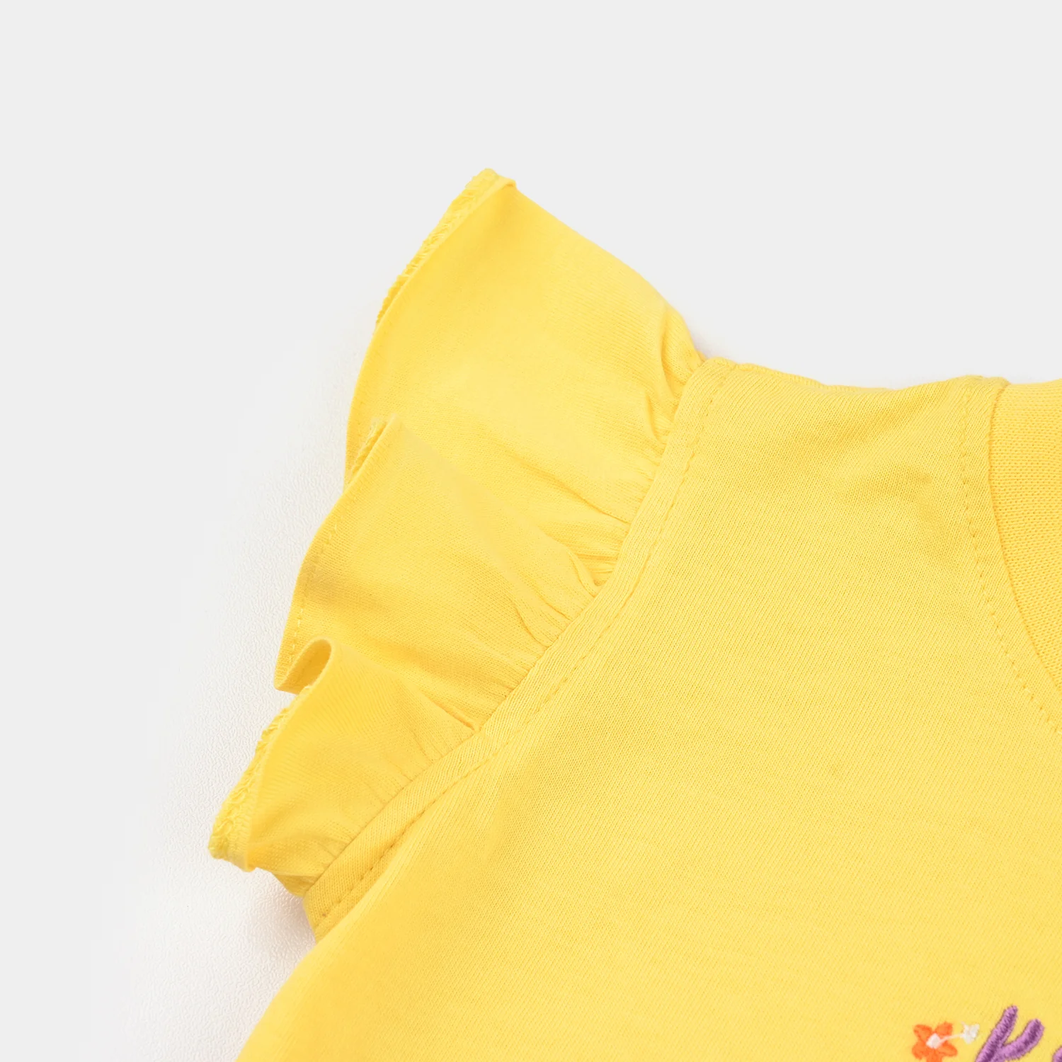 Infant Girls Cotton Jersey T-Shirt (KEEP YOUR HEAD UP) - Yellow - Image 3