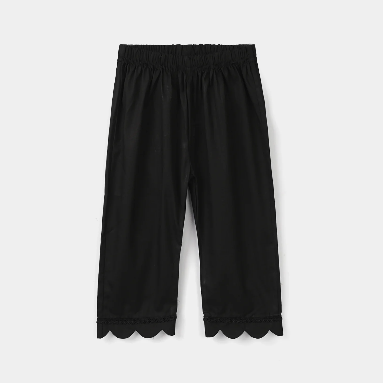 Infant Girls Cotton Pants Scallops - Black - Image 4