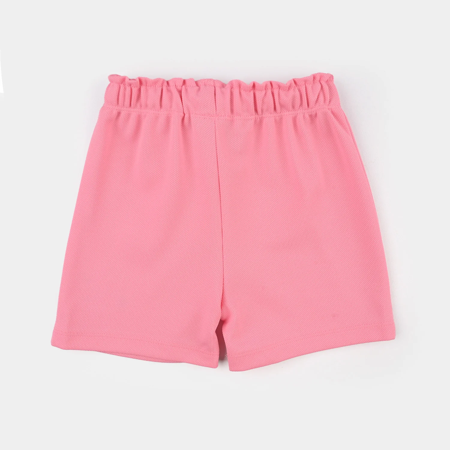 Infant Girls Cotton PK Knitted Shorts - Pink - Image 4