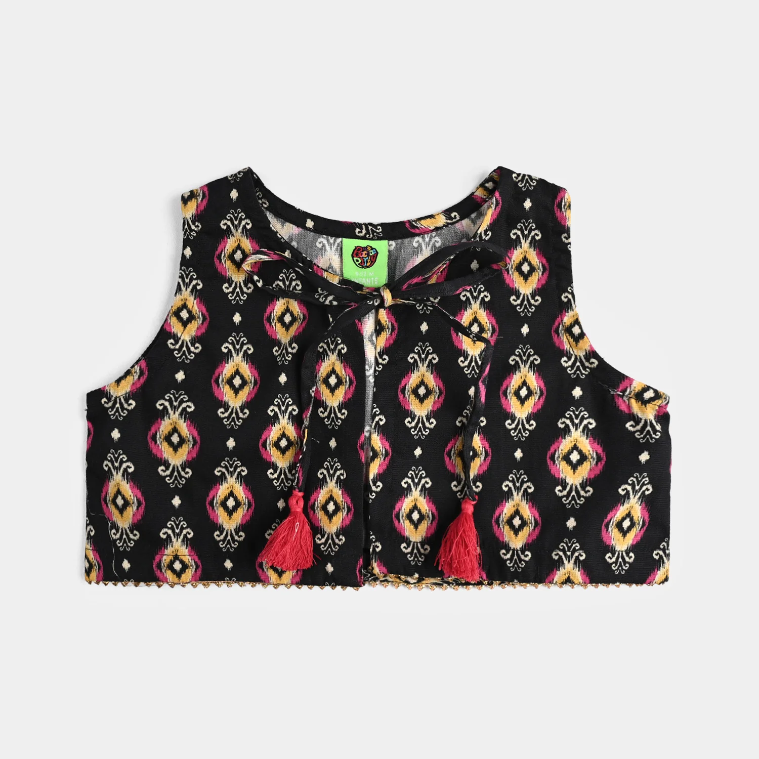 Infant Girls Cotton Poplin Printed 3 Pcs - Black - Image 4