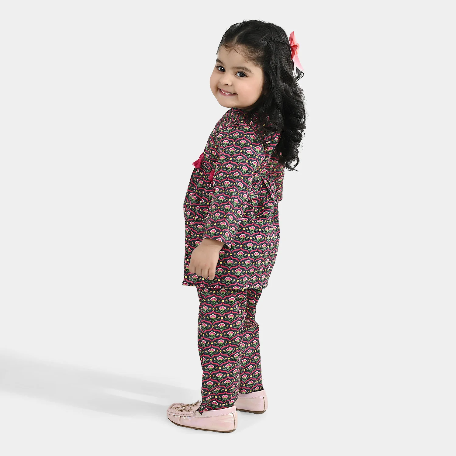 Infant Girls Cotton Printed 2-Pcs Suit - Multi - Image 3