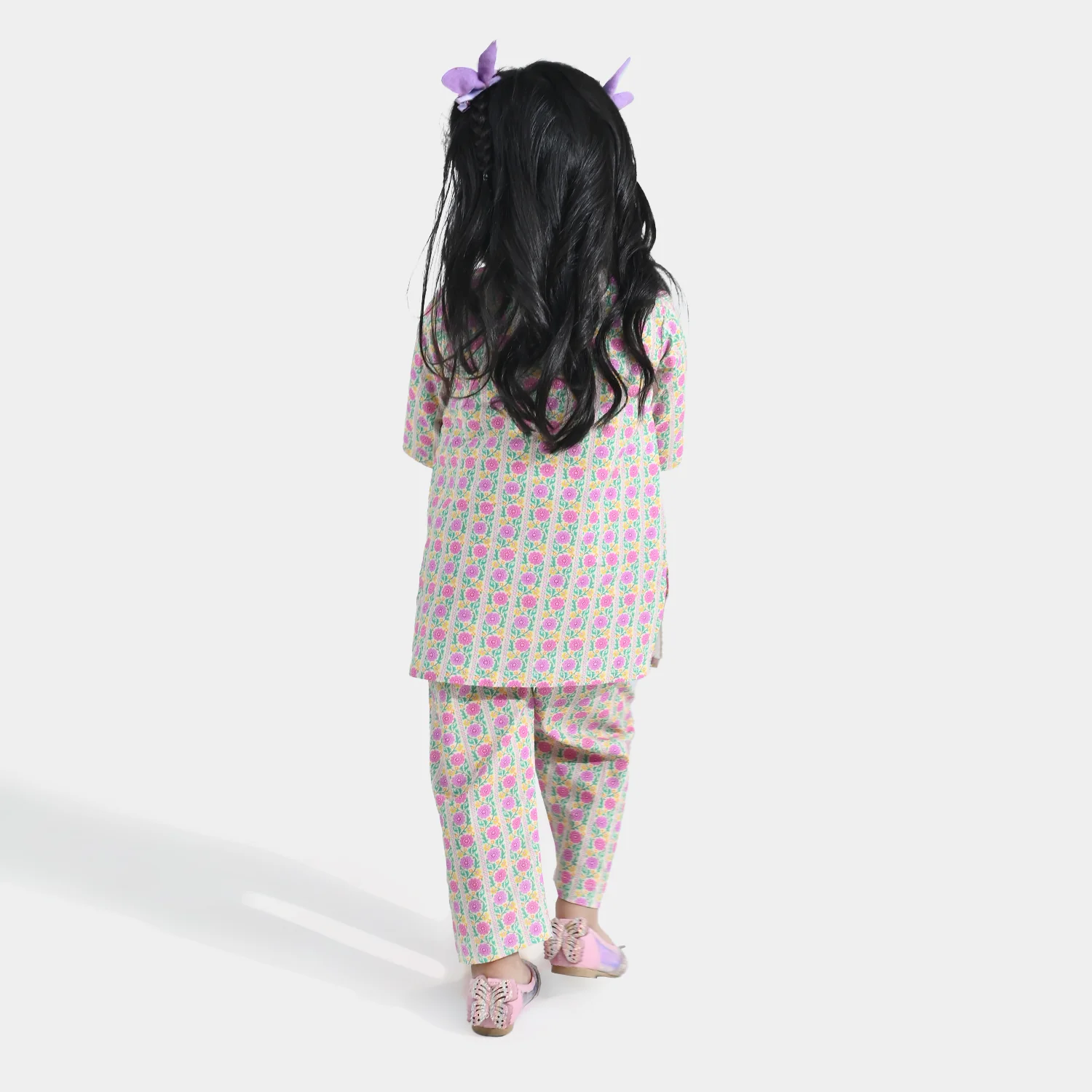 Infant Girls Cotton Printed 2-Piece Set (Rose) - Multi - Image 4