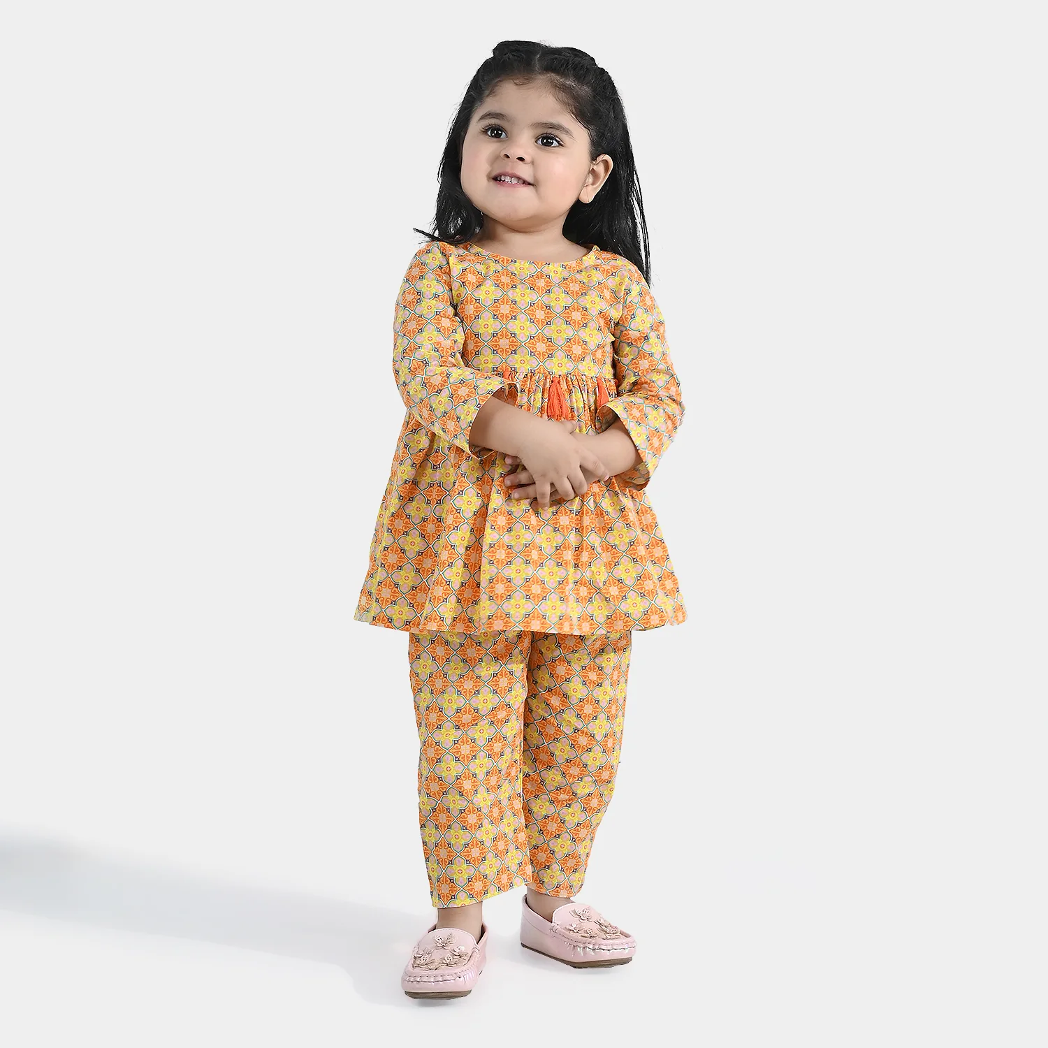 Infant Girls Cotton Printed 2Pcs Tacky - Multi - Image 3