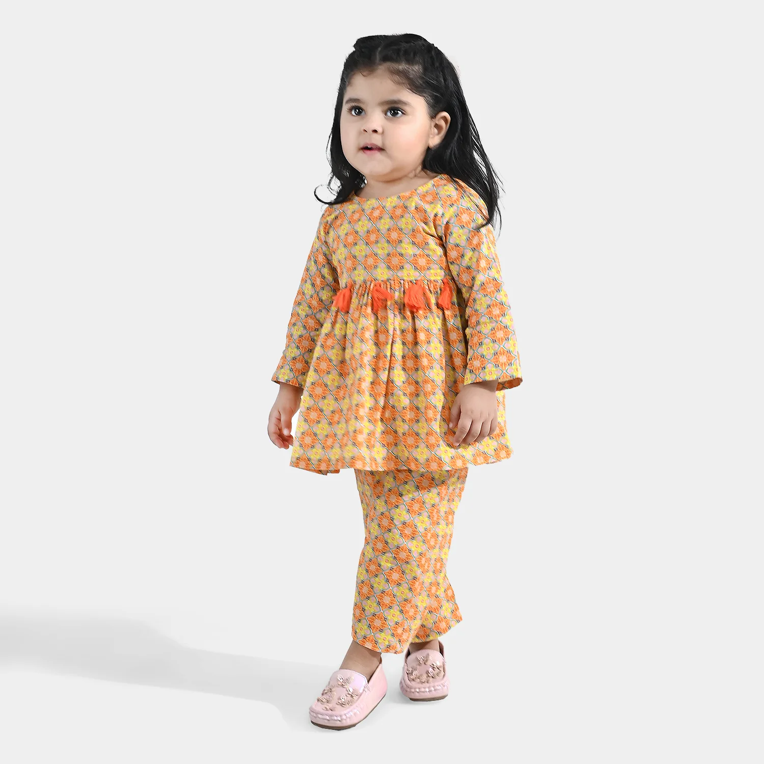 Infant Girls Cotton Printed 2Pcs Tacky - Multi - Image 4