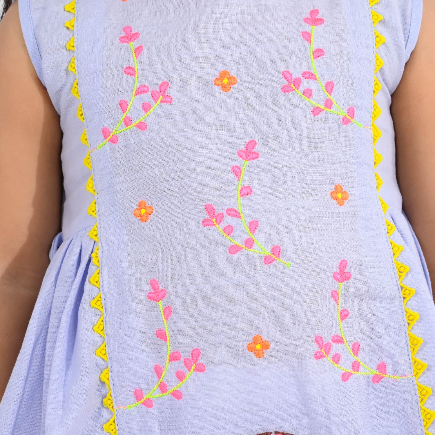 Infant Girls Cotton Slub Embroidery 2Pcs (Glam Doll) - Lilac - Image 3