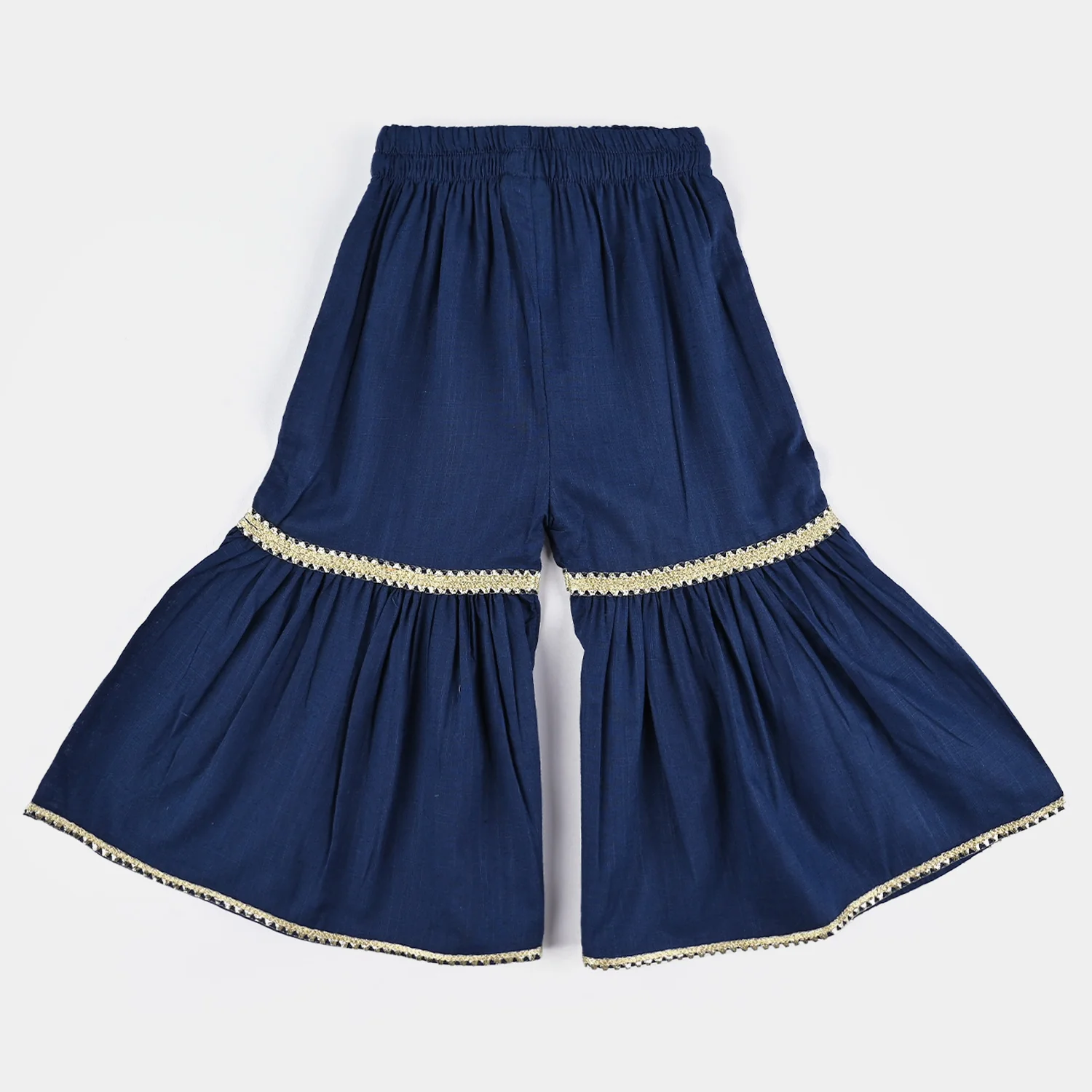 Infant Girls Cotton Slub Emb 2Pcs Raqs - Navy Blue - Image 5