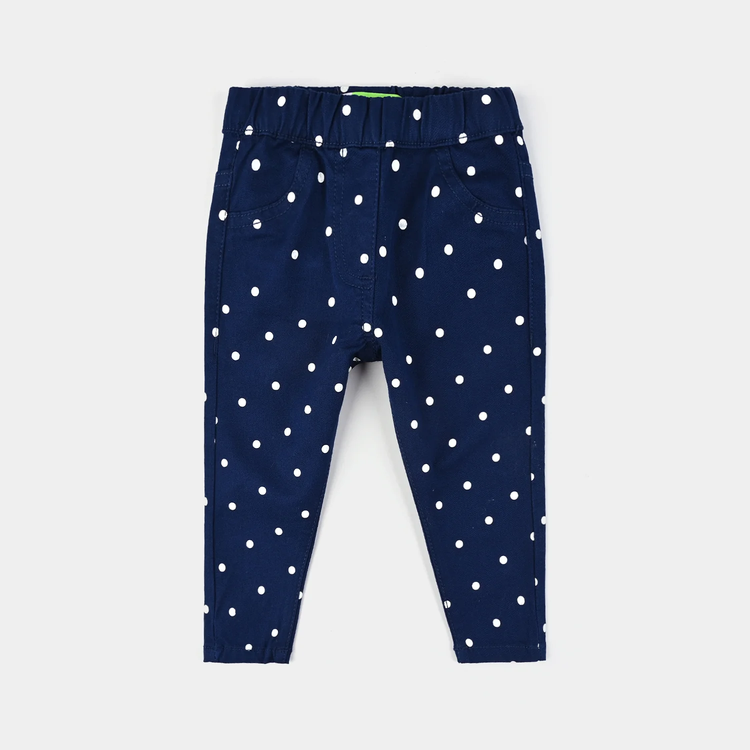 Infant Girls Cotton Twill Jeggings POLKA DOT-NAVY