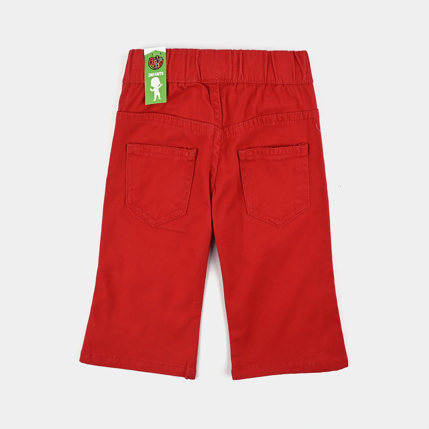 Infant Girls Cotton Twill Jeggings-RED - Image 4