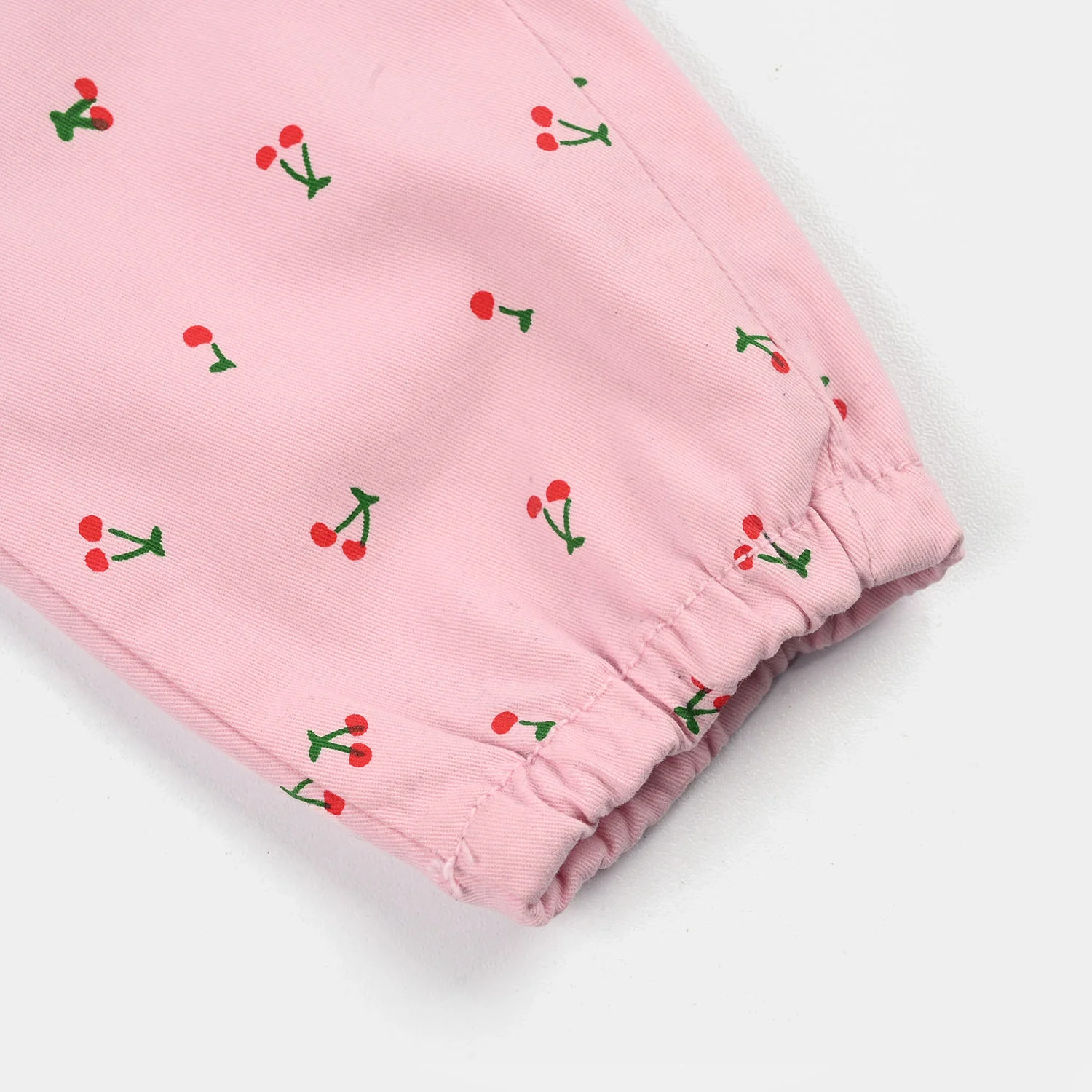 Infant Girls Cotton Twill Pants - Cherry/Pink - Image 3
